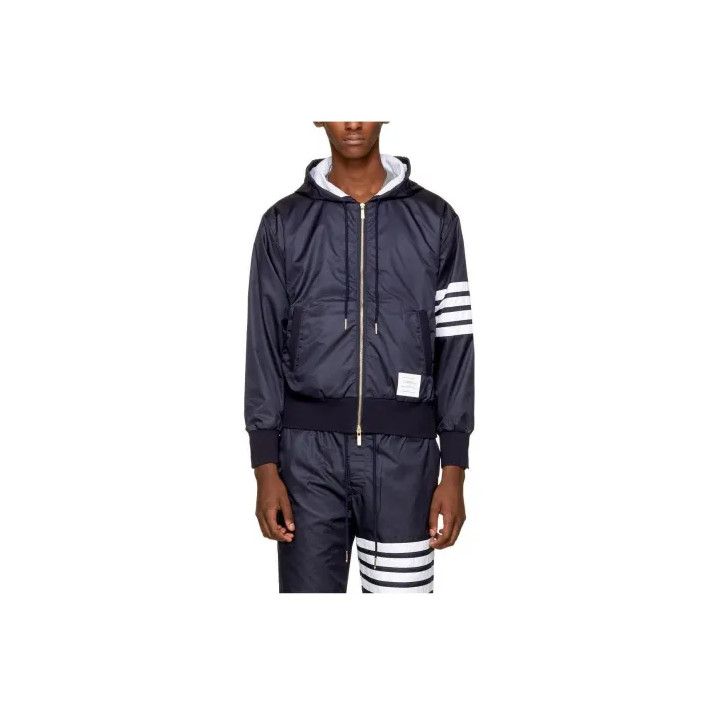 Thom Browne Thom Browne Navy Hooded Jacket for Men Size US M / EU 48-50 / 2 - 1 Thumbnail