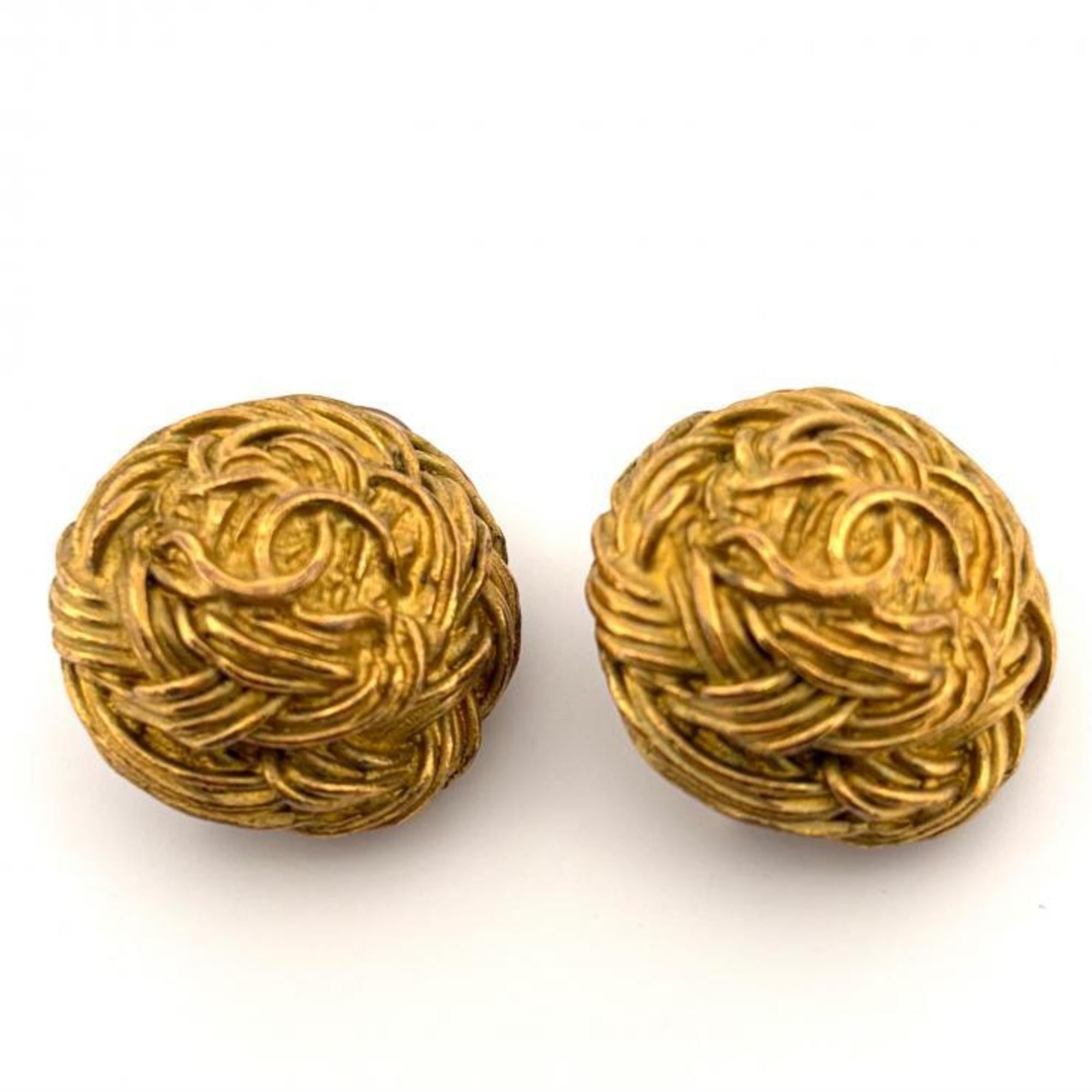 Chanel CHANEL Vintage Coco Mark Earrings 95P Gold Plated Size ONE SIZE - 1 Thumbnail
