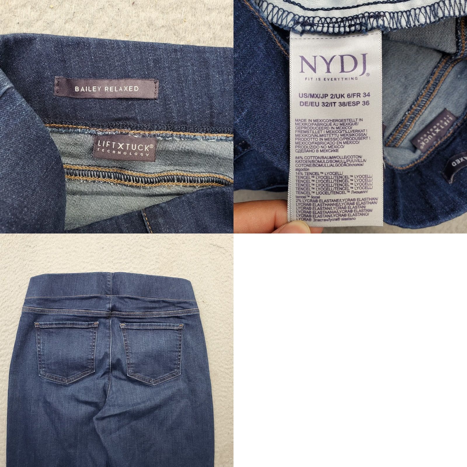 NYDJ NYDJ Womens Jeans 2 Blue Denim Bailey Relaxed Straight Pull On Classic Straight Jeans Womens Size 2 Blue Size 26" / US 2 / IT 38 - 8 Thumbnail
