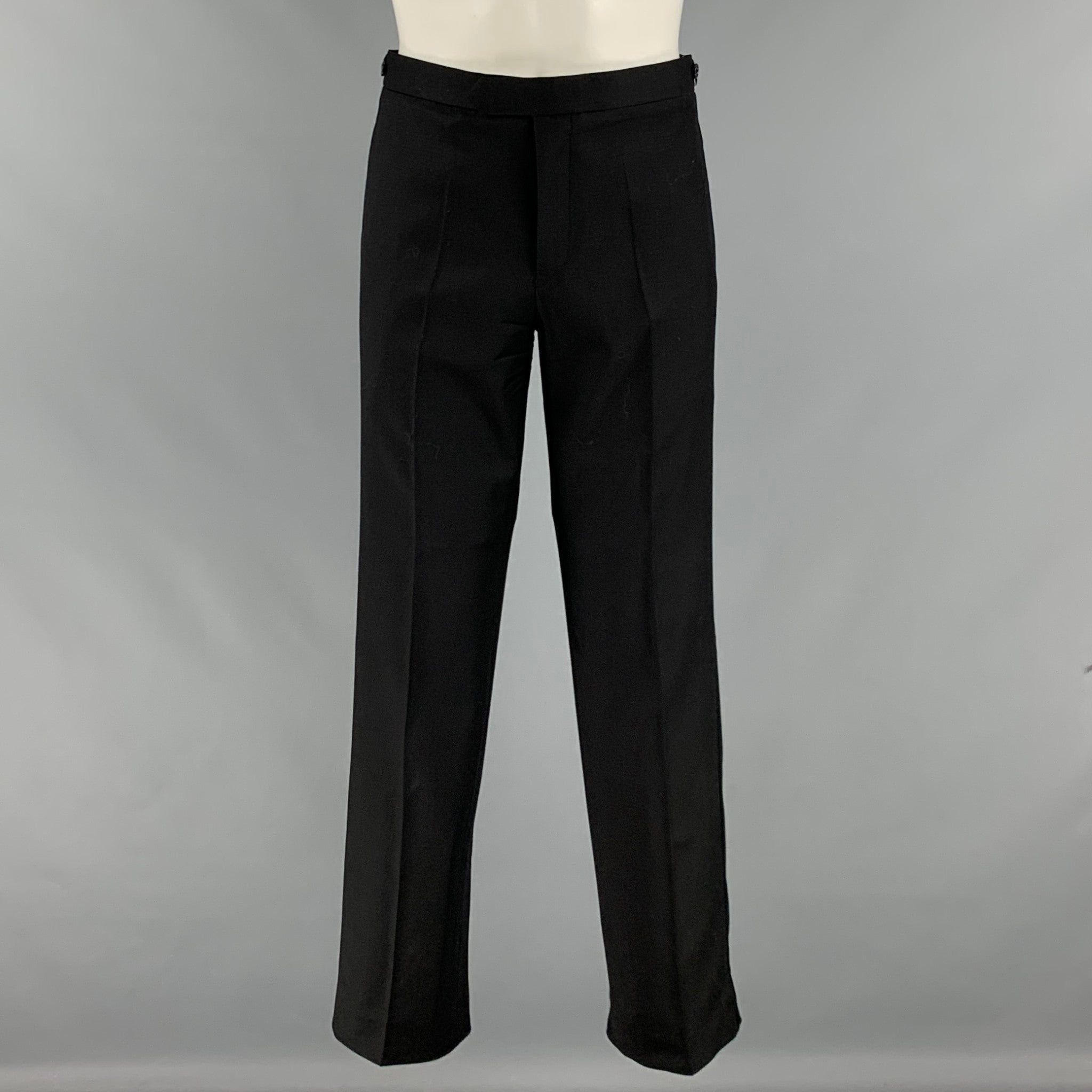 image of Vintage Black Tuxedo Dress Pants, Men's (Size 30)