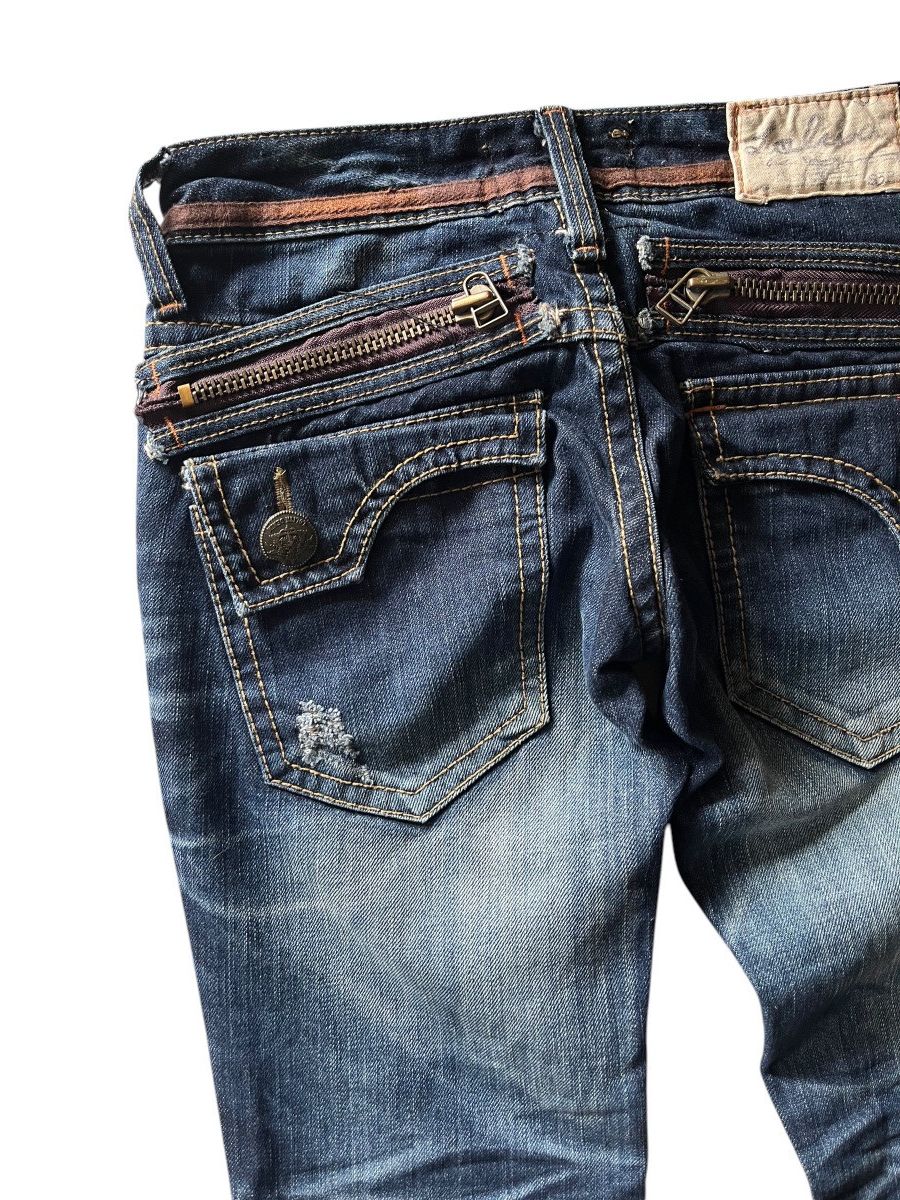 If Six Was Nine Lolita Whisker Wash Flared Jeans Size US 29 - 9 Thumbnail