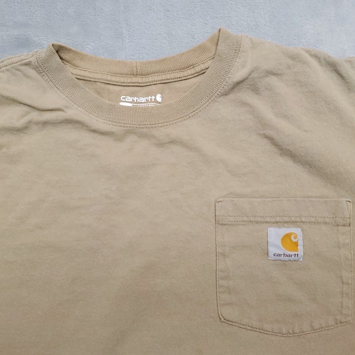Carhartt VINTAGE Carhartt Shirt Men L Beige Loose Short Sleeve Crewneck Pocket Work Tee Size US L / EU 52-54 / 3 - 3 Thumbnail