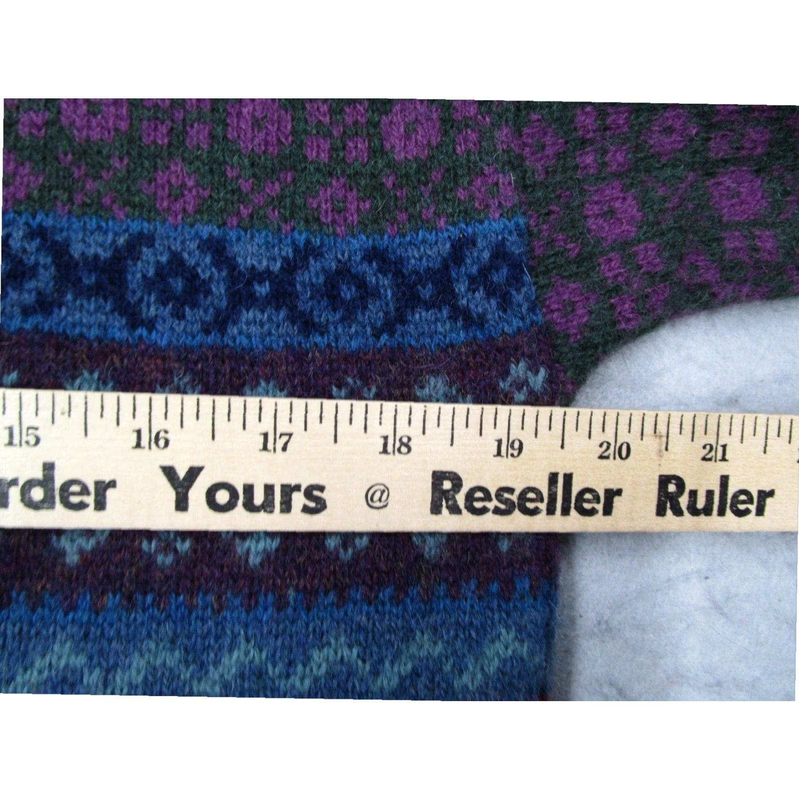 Vintage VINTAGE Woolrich Women's Medium Purple Fair Isle Mock Neck Wool Cable-Knit Sweater Size M / US 6-8 / IT 42-44 - 7 Thumbnail