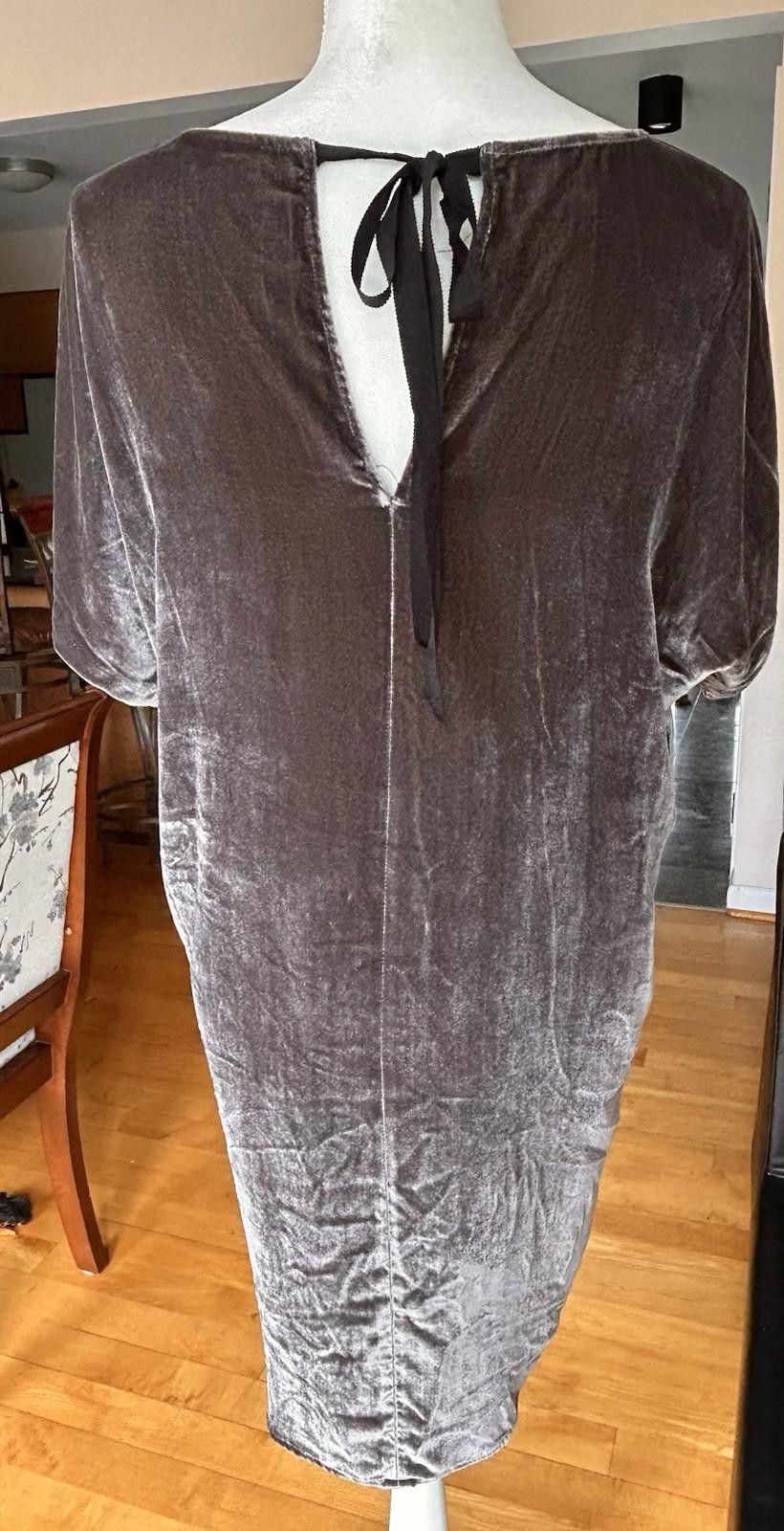 Madewell Madewell Crushed Velvet Dress Dark Metal Classic Core Size S / US 4 / IT 40 - 3 Thumbnail