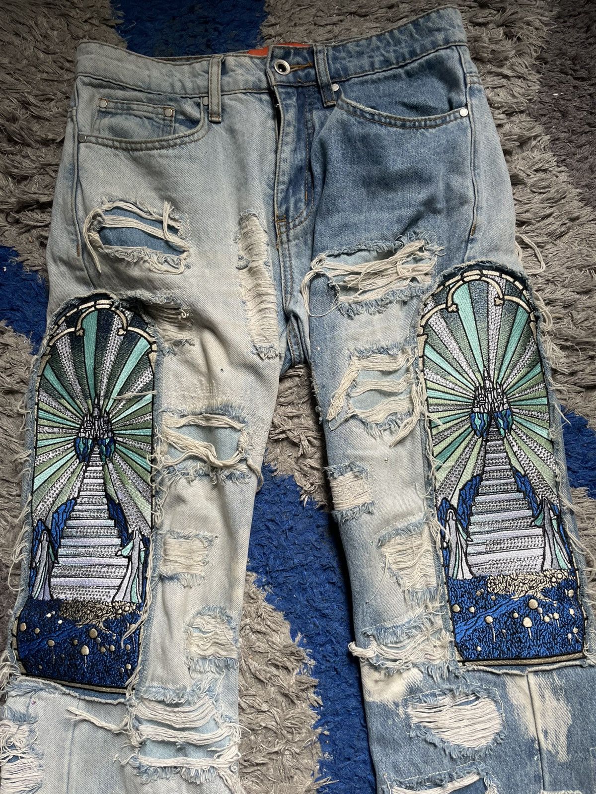 Who Decides War (SOLD) Who Decides War Final Destination Patch Crystal Denim Size US 28 / EU 44 - 3 Thumbnail