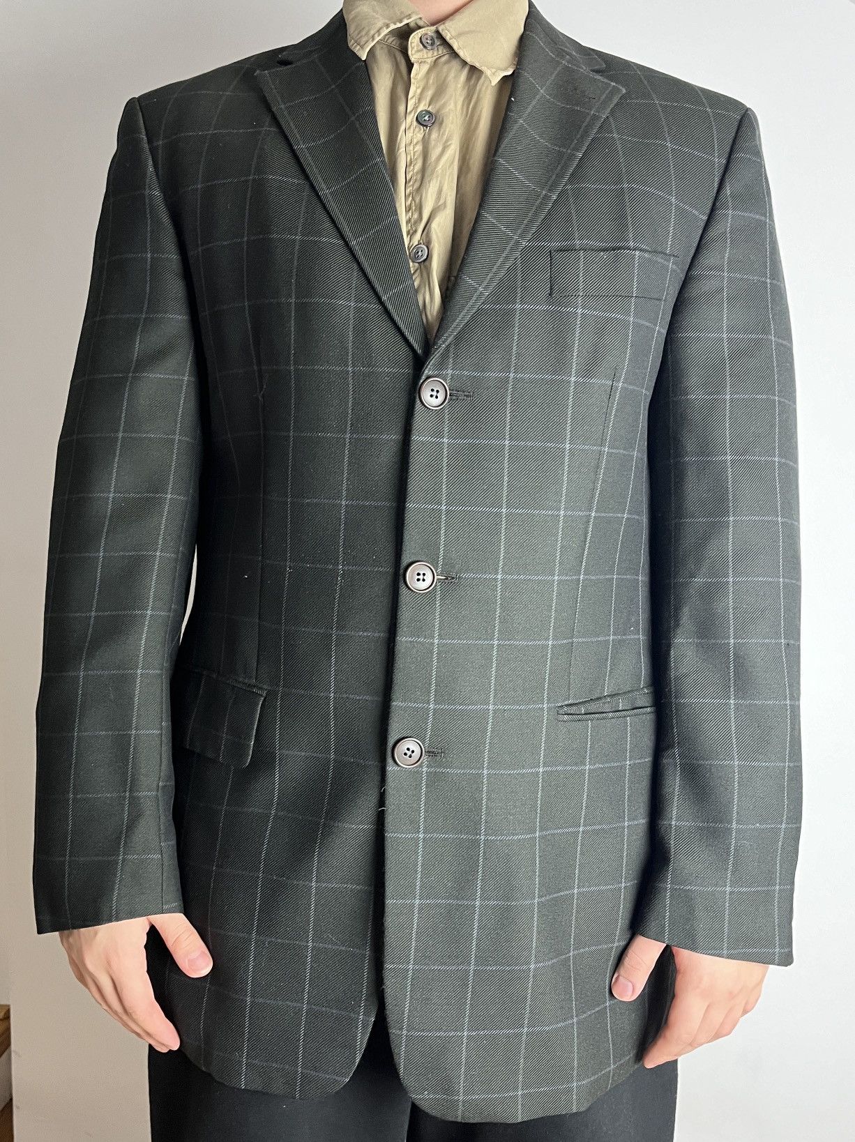 Yves Saint Laurent Vintage Yves Saint Laurent Blazer Checked Luxury YSL Size 52R - 2 Thumbnail