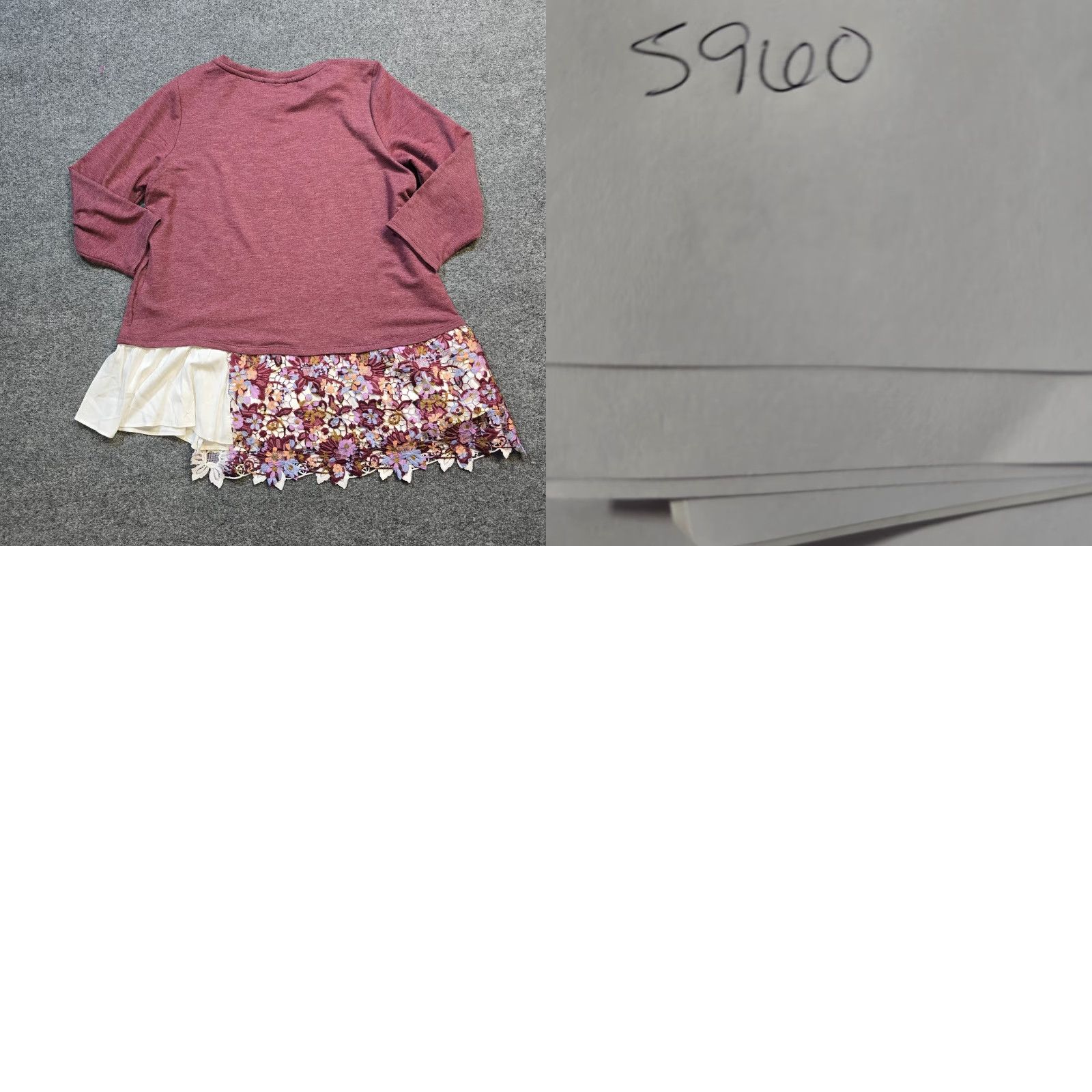 Vintage LOGO Lori Goldstein Sweatshirt Womens Size Medium Red Floral Trim Crochet Casual Size M / US 6-8 / IT 42-44 - 8 Thumbnail