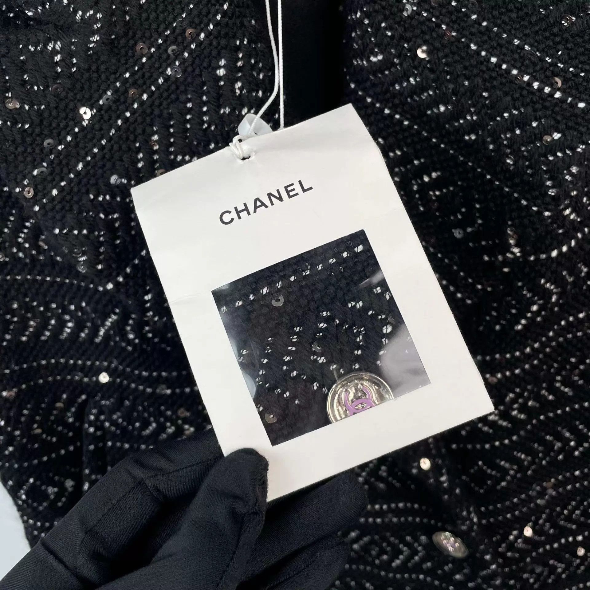 Chanel Chanel Sequin Tweed Vest 23A 34 Black/White/Silver Size XS / US 0-2 / IT 36-38 - 3 Thumbnail