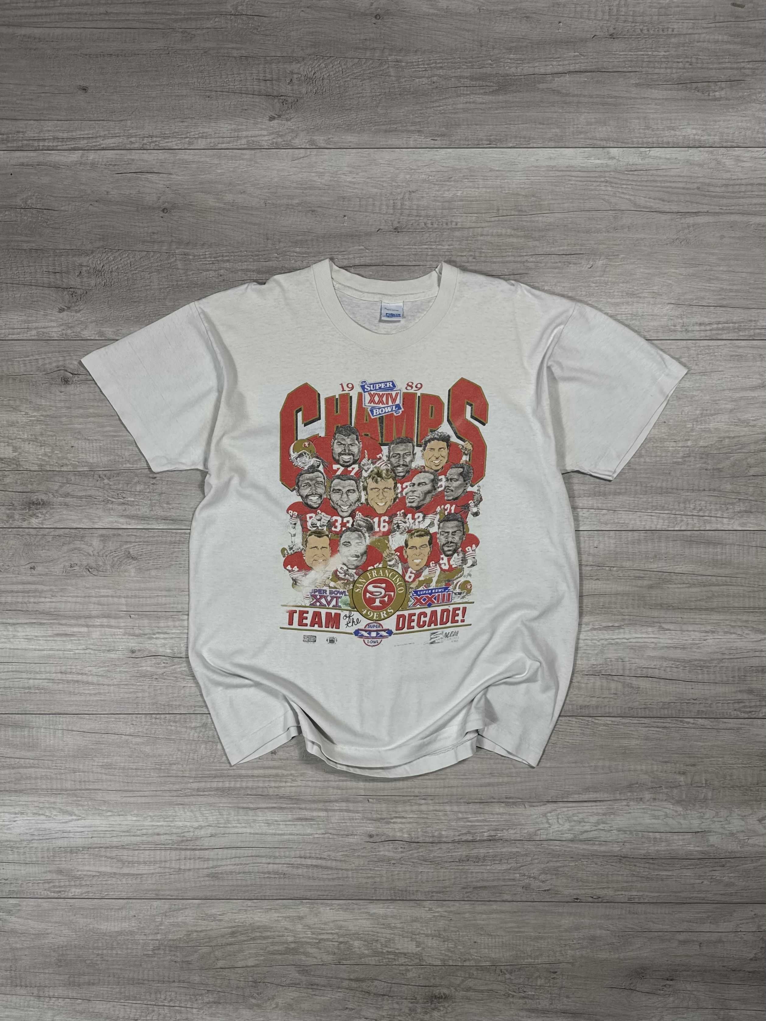 NFL Vtg 1990 San Francisco 49ers Super Bowl Champs Tee Size US XL / EU 56 / 4 - 2 Thumbnail