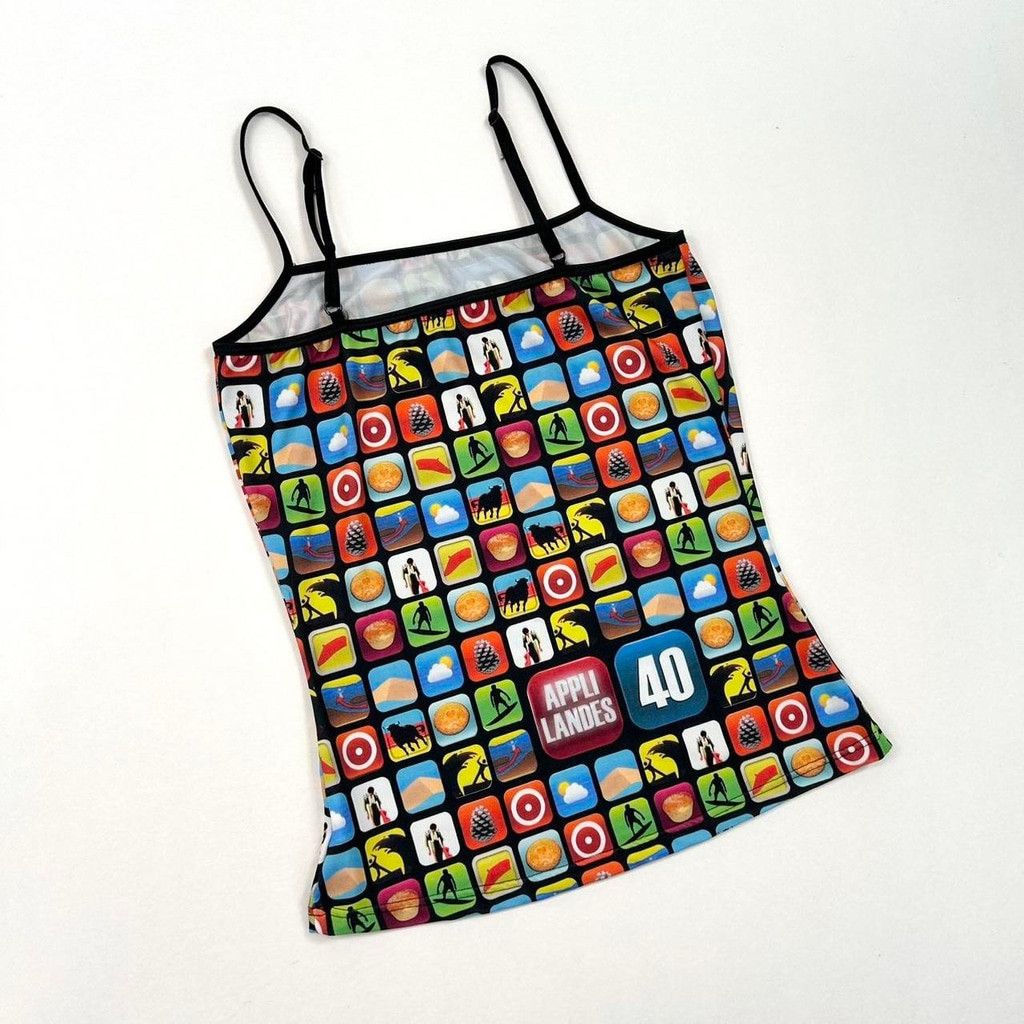 Vintage y2k euro black tank top with apps print Size S / US 4 / IT 40 - 3 Thumbnail