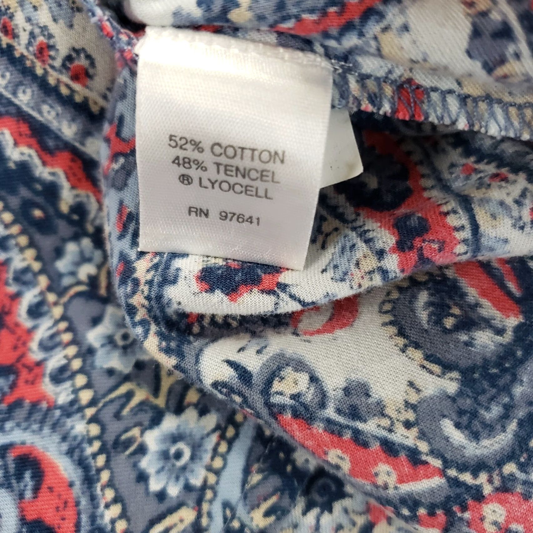 J. Jill J. Jill Button-Up Shirt XS Petite Blue Paisley 3/4 Sleeve Womens Shirt Size XS / US 0-2 / IT 36-38 - 5 Thumbnail
