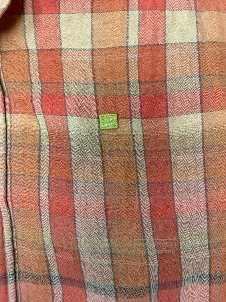 Acne Studios Acne Studios Orange smiley face logo plaid cotton coat Size US XS / EU 42 / 0 - 3 Thumbnail