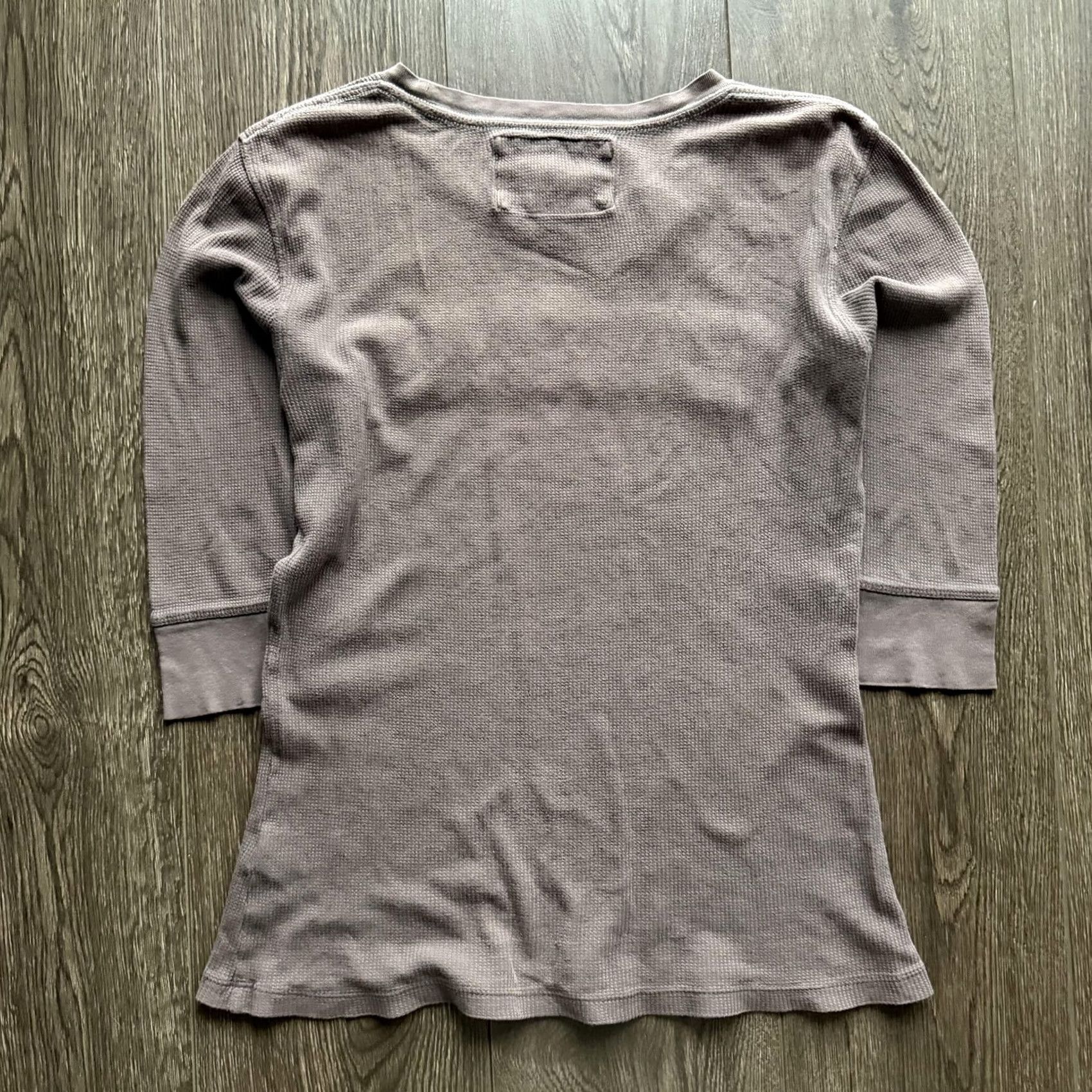 Vintage Y2K Aeropostale Thermal Shirt Womens XL Brown Waffle Knit 3/4 Sleeve Logo Top Size XL / US 12-14 / IT 48-50 - 7 Thumbnail