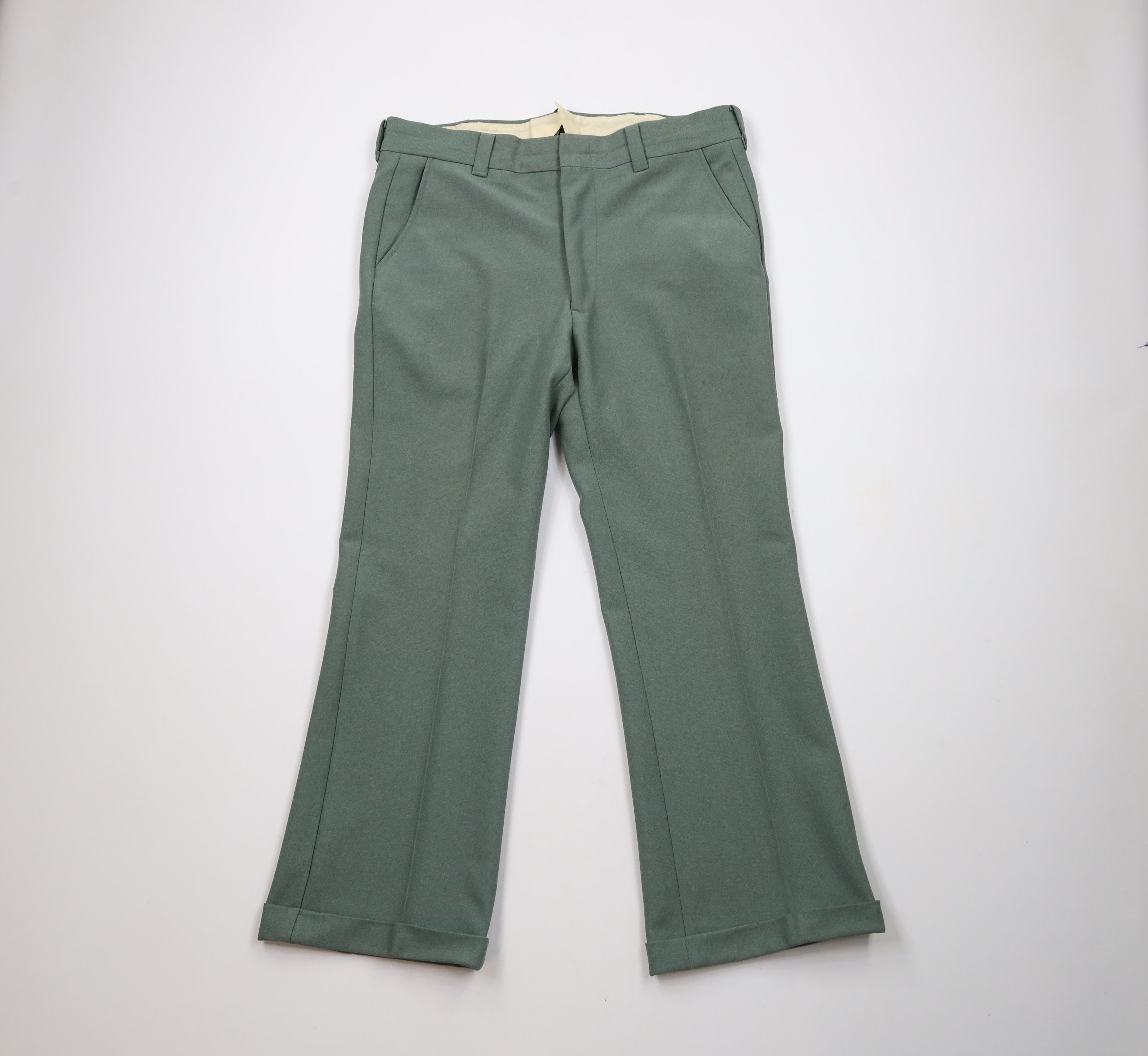 Vintage Vintage 70s Streetwear Cuffed Bell Bottoms Chino Pants US Size US 36 / EU 52 - 1 Thumbnail