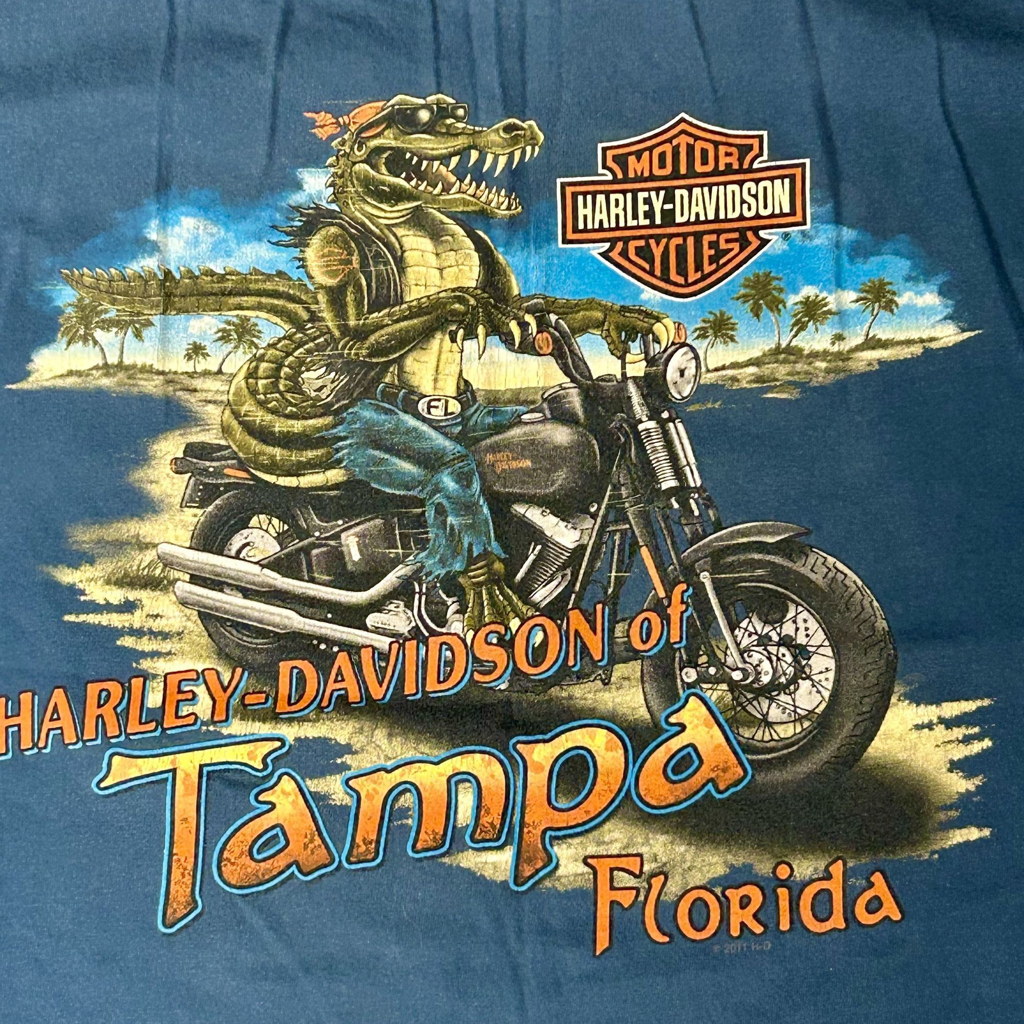 Harley Davidson REPTILE Cruising Motorcycle ALLIGATOR Biker BAD TO THE BONE Size US L / EU 52-54 / 3 - 1 Thumbnail