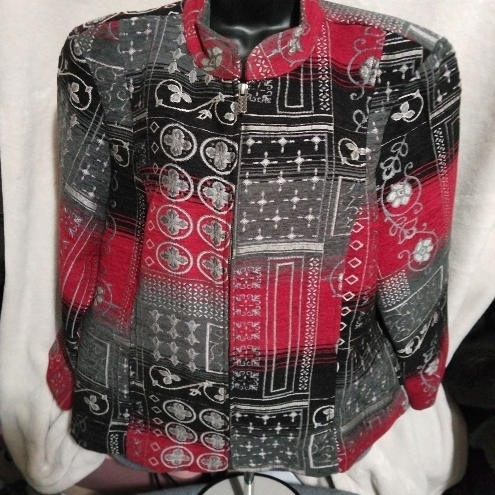 Other Vintage 90s Christopher & Banks Women Jacket XL Red Black Size XL / US 12-14 / IT 48-50 - 1 Thumbnail