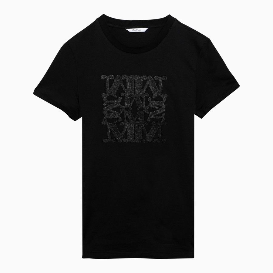 Max Mara o1d2blof0824 Logo T-Shirts in Black Size XS / US 0-2 / IT 36-38 - 1 Thumbnail