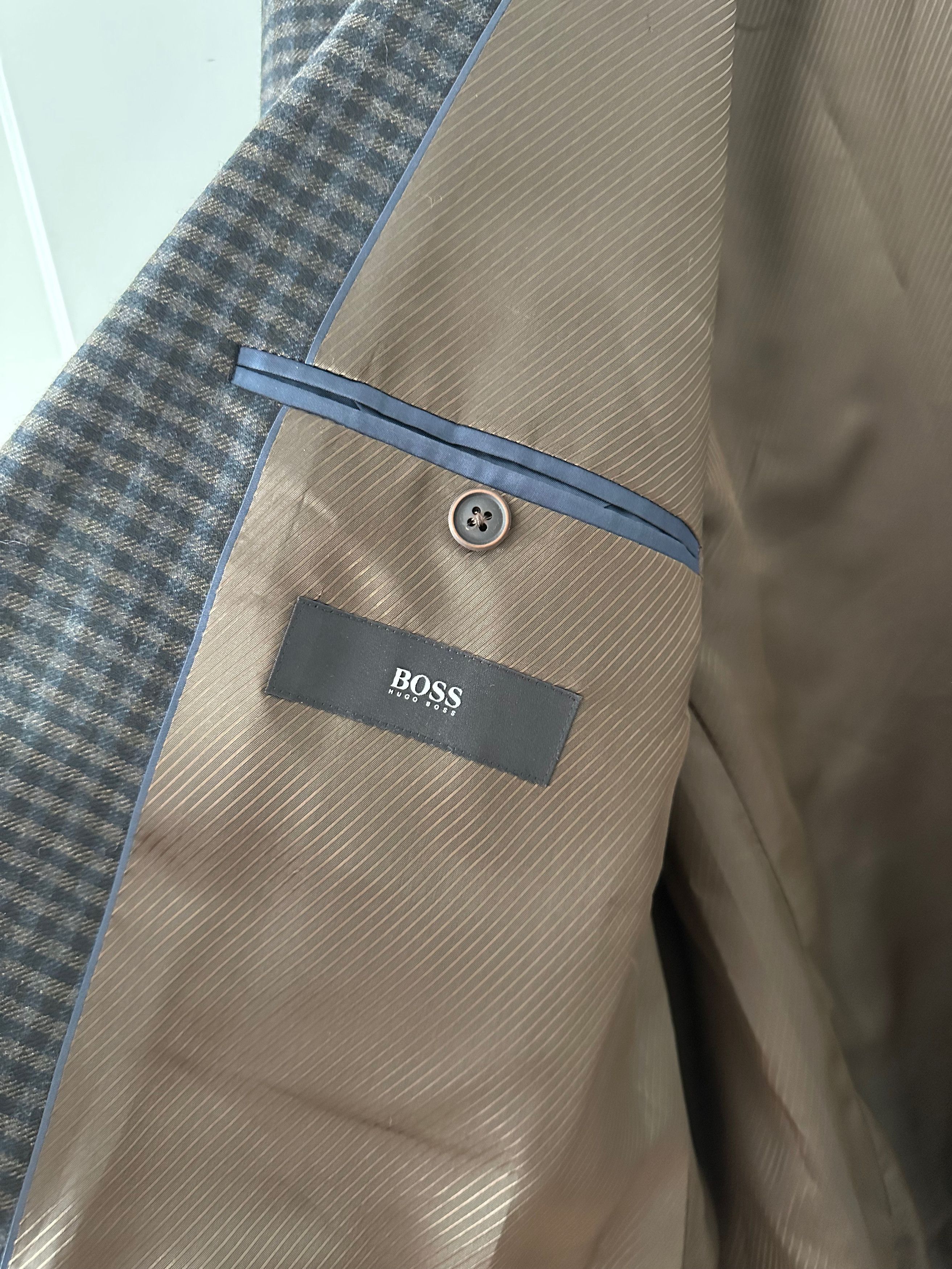 Hugo Boss Hugo Boss The Smith 5 check WOOL blazer Elbow patches Size 44R - 6 Thumbnail