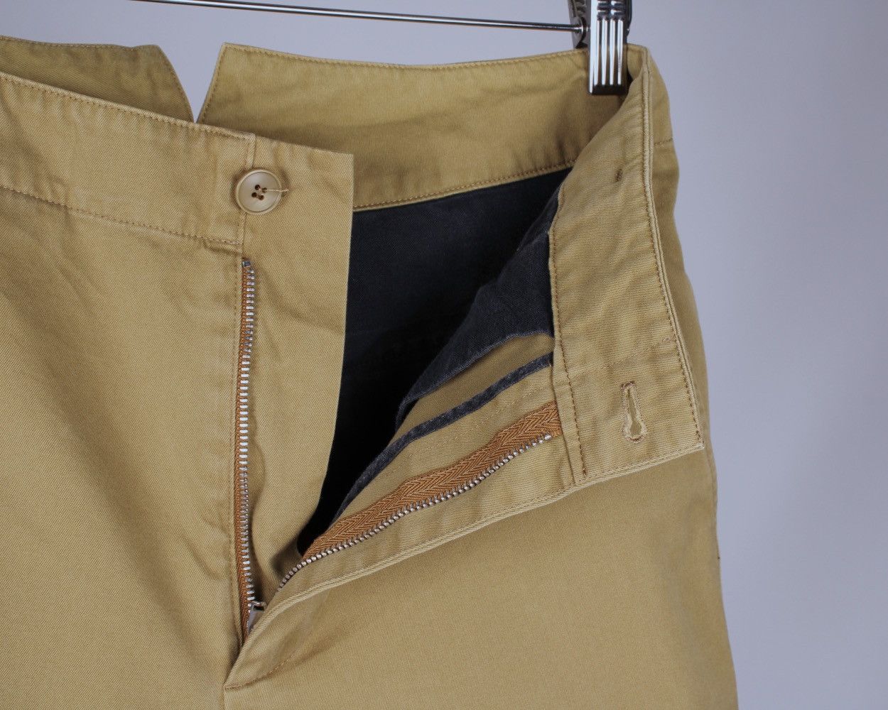Designer × Golden Goose GOLDEN GOOSE Oversized Olive Khaki Cotton Chino Pants Size US 31 - 11 Thumbnail