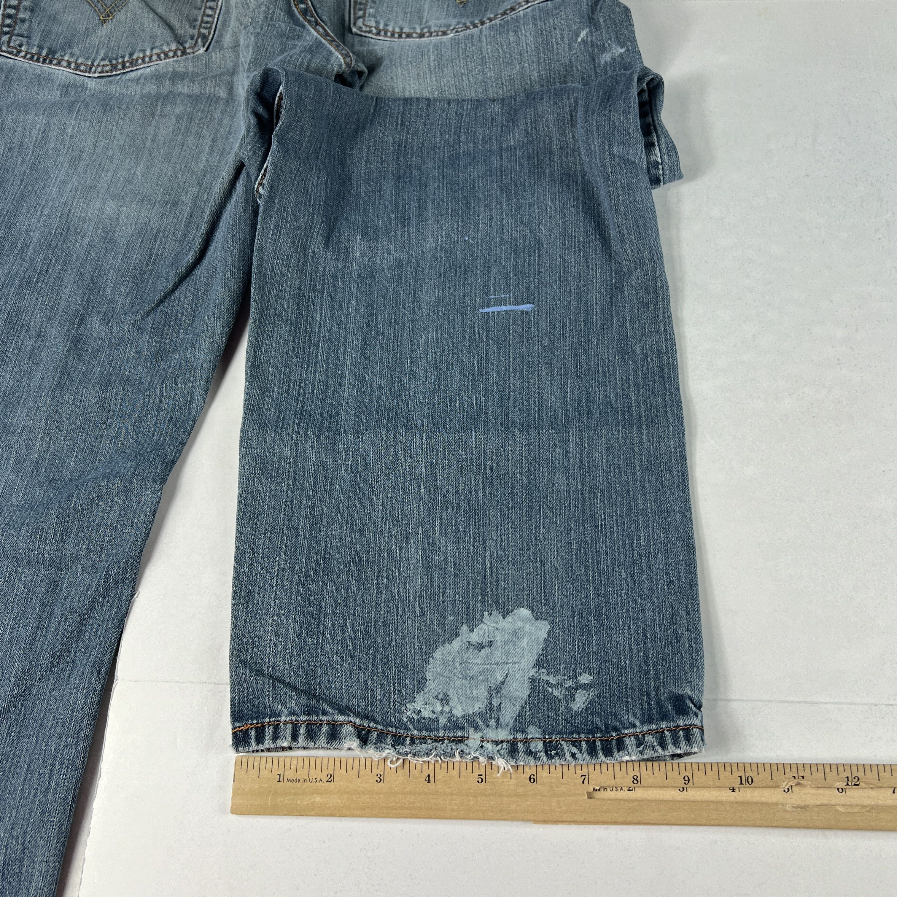 Levi's Y2K Levi's Jean 569 Loose Straight Blue Faded Thrashed Denim Size US 34 / EU 50 - 18 Thumbnail