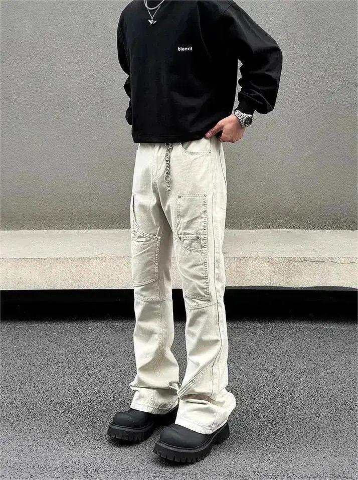 Japanese Brand Straight leg multi pocket flared jeans Size US 32 / EU 48 - 4 Thumbnail