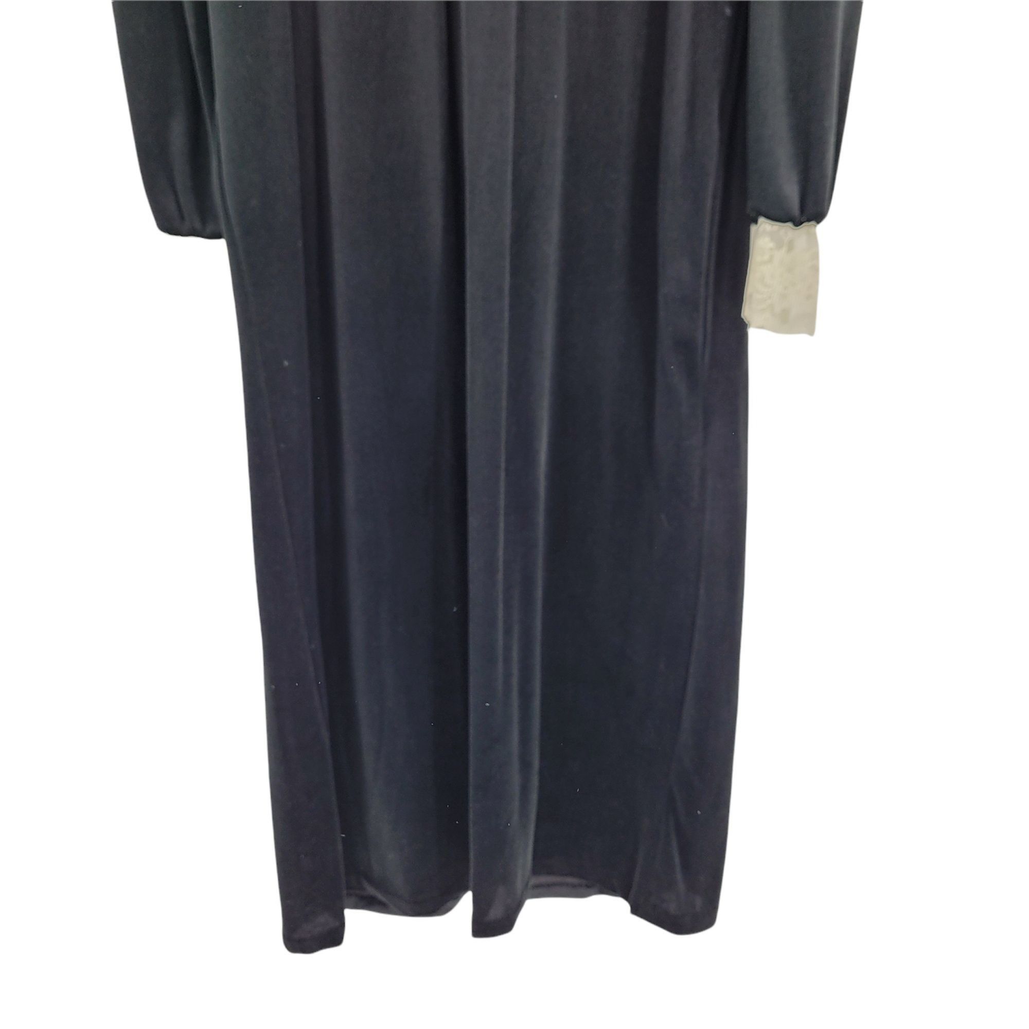 Vintage Vtg Velour Lace Embroidered Robe Housecoat Sz S Black Victor Size ONE SIZE - 7 Thumbnail