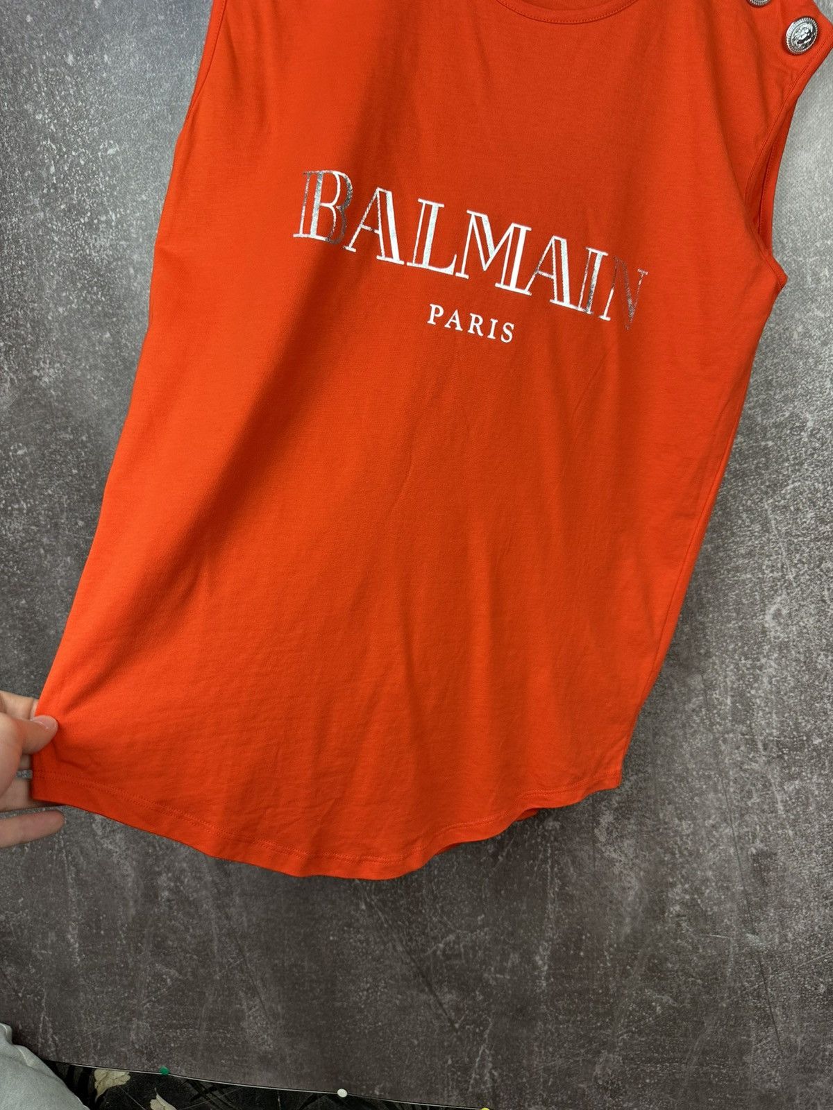 Balmain Red Balmain Metallic Gold Logo Lion Buttons Tank Top Size XS / US 0-2 / IT 36-38 - 2 Thumbnail