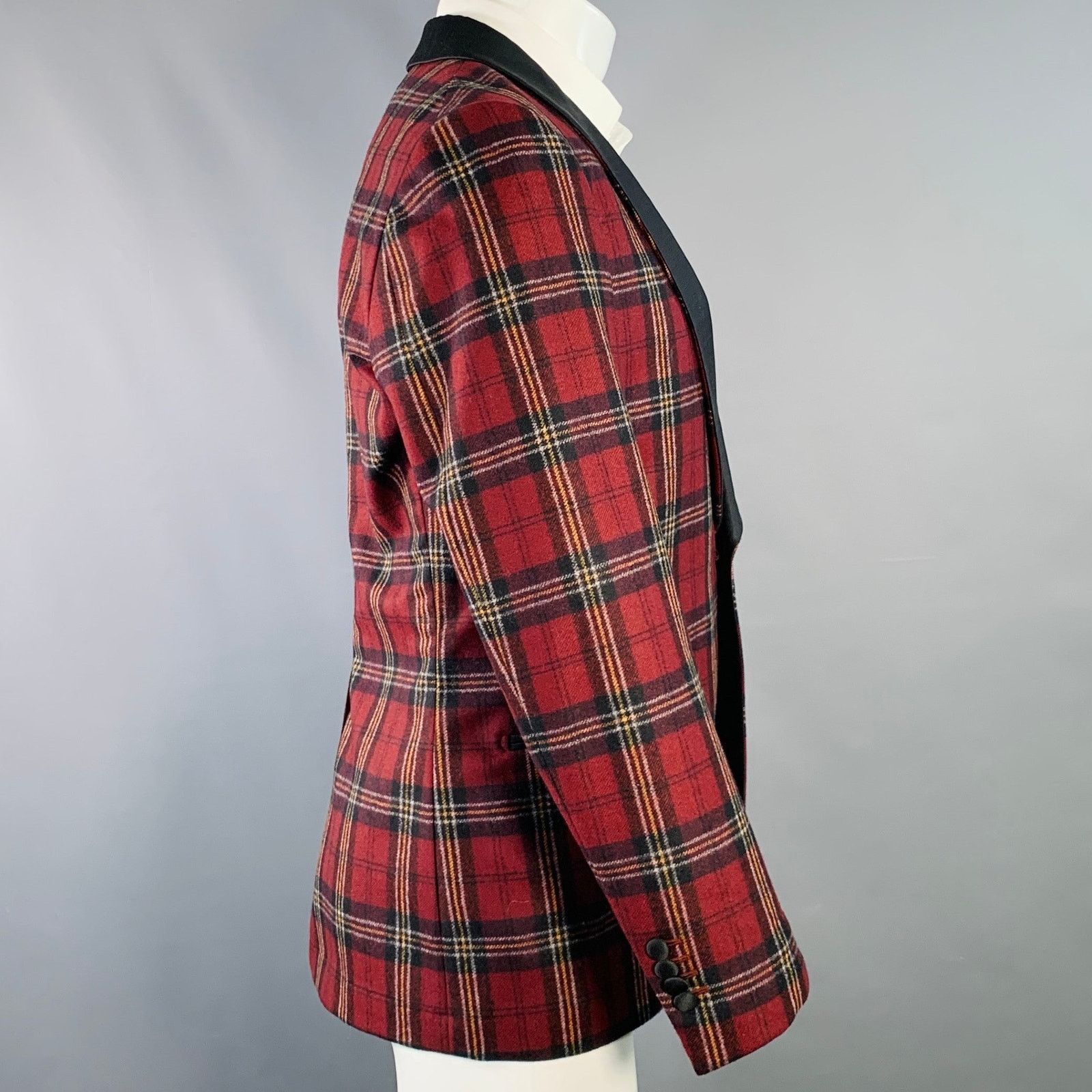 Suitsupply SUITSUPPLY Size 36 Plaid Wool Single Button Sport Coat Size 36R - 3 Thumbnail