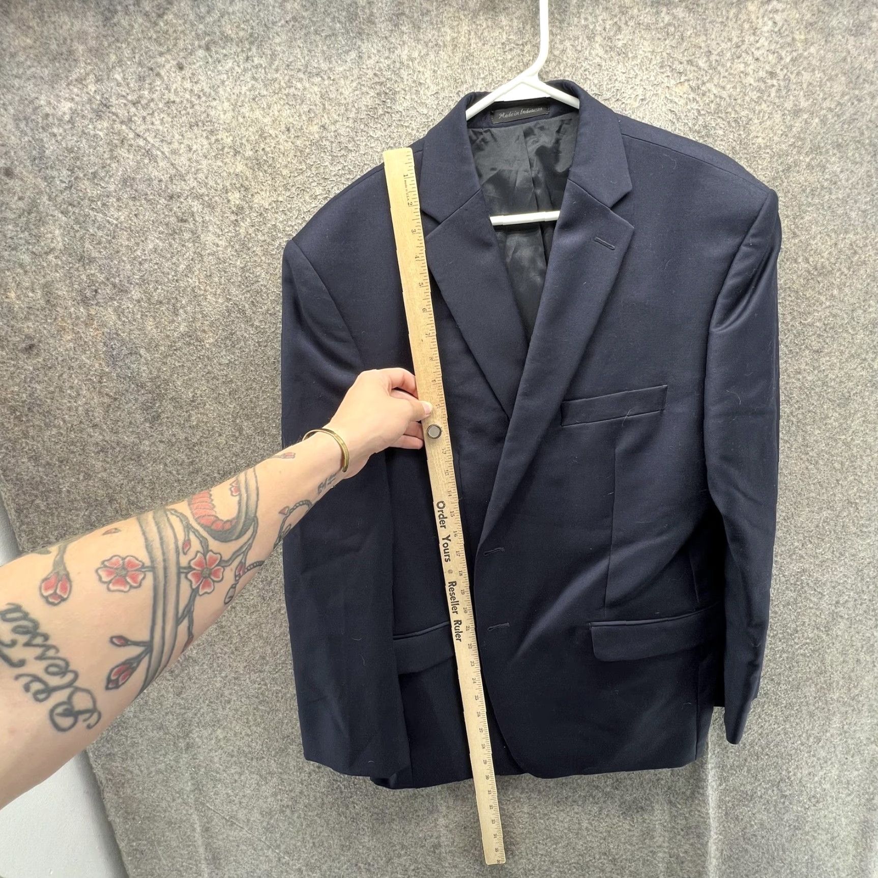 Ralph Lauren Lauren Ralph Lauren Blazer Mens 44S Navy Blue Wool Three-Button Suit Jacket Size 44R - 2 Thumbnail
