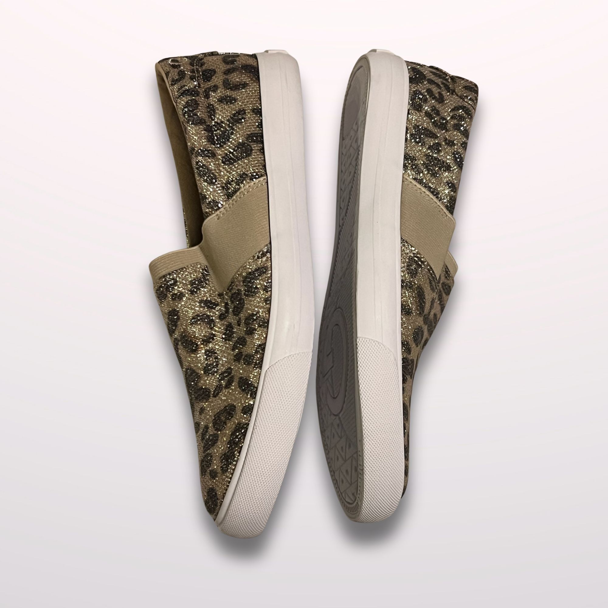 Guess Guess Womens Tan & Gold Leopard Print Slip-On Trainers Size Size US 8.5 / IT 38.5 - 4 Thumbnail