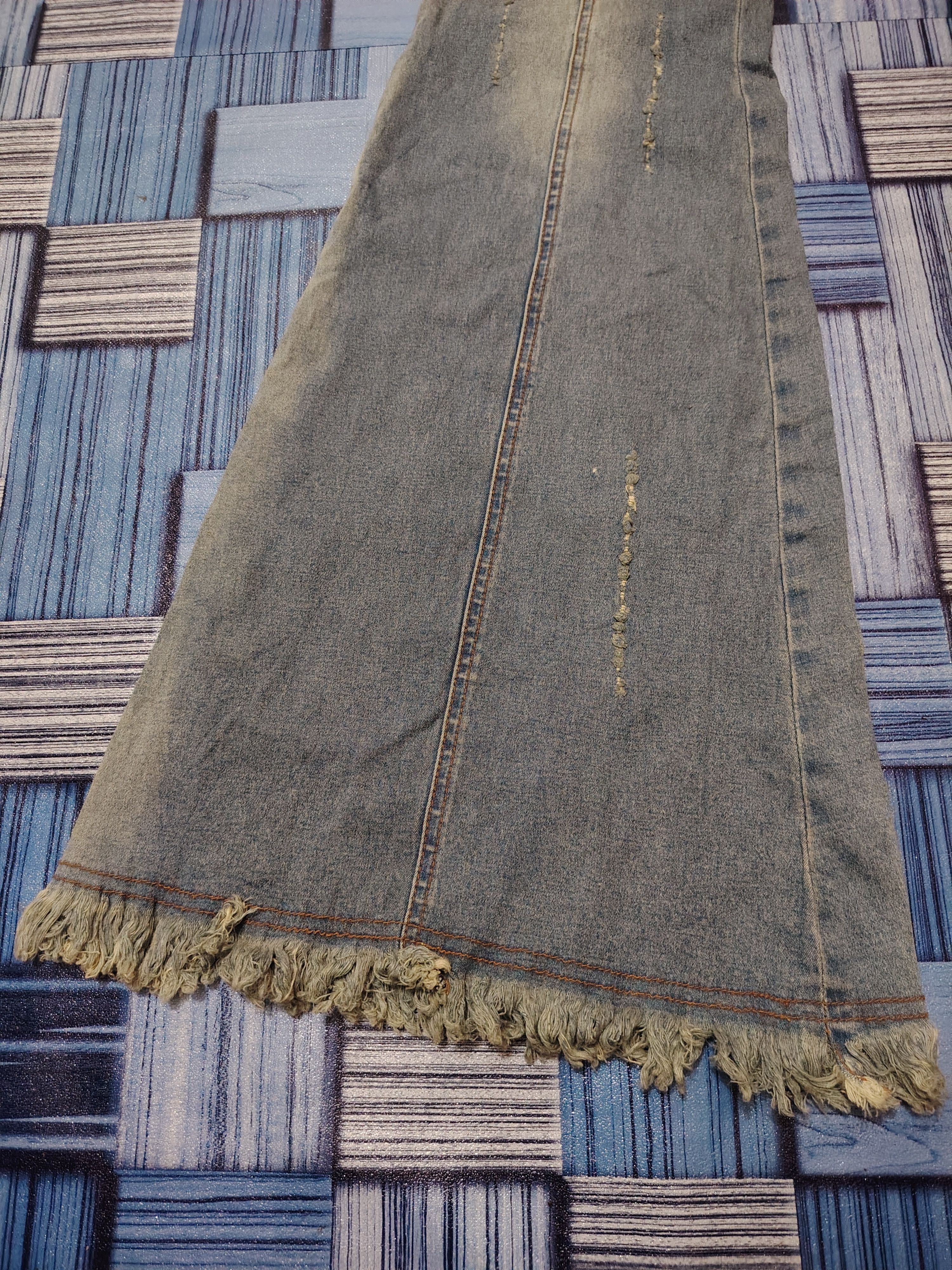 If Six Was Nine × Japanese Brand × Tornado Mart Insane 90s Poupine Bell Bottom distressed Jeans any patches Size 26" / US 2 / IT 38 - 14 Thumbnail