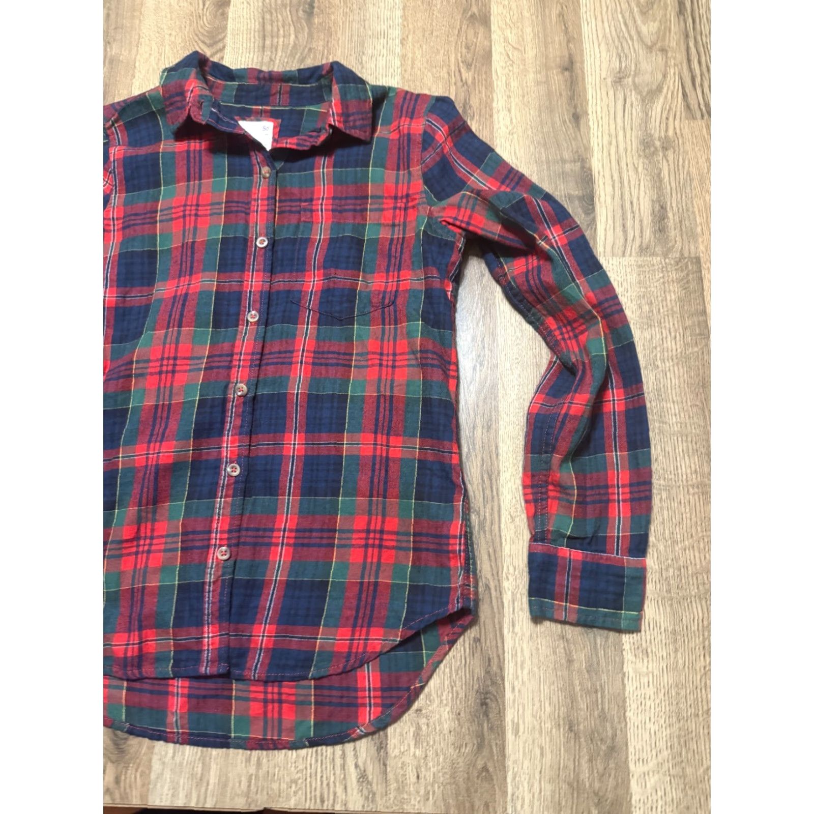 Vintage SO Shirt Women's Small Blue Green Red Plaid Long Sleeve Button Up Cozy Vintage: No Size S / US 4 / IT 40 - 4 Thumbnail