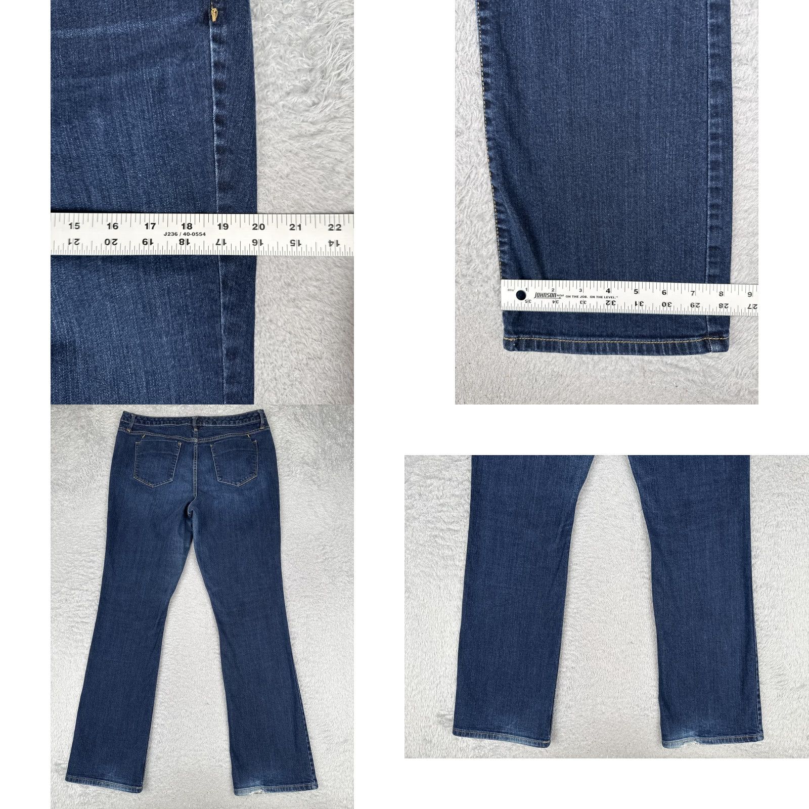 Vintage Weston Wear Jeans Womens 14R Bootcut Denim Blue Dark Wash Mid Rise Stretch 33x32 Size 36" / US 14 / IT 50 - 9 Thumbnail