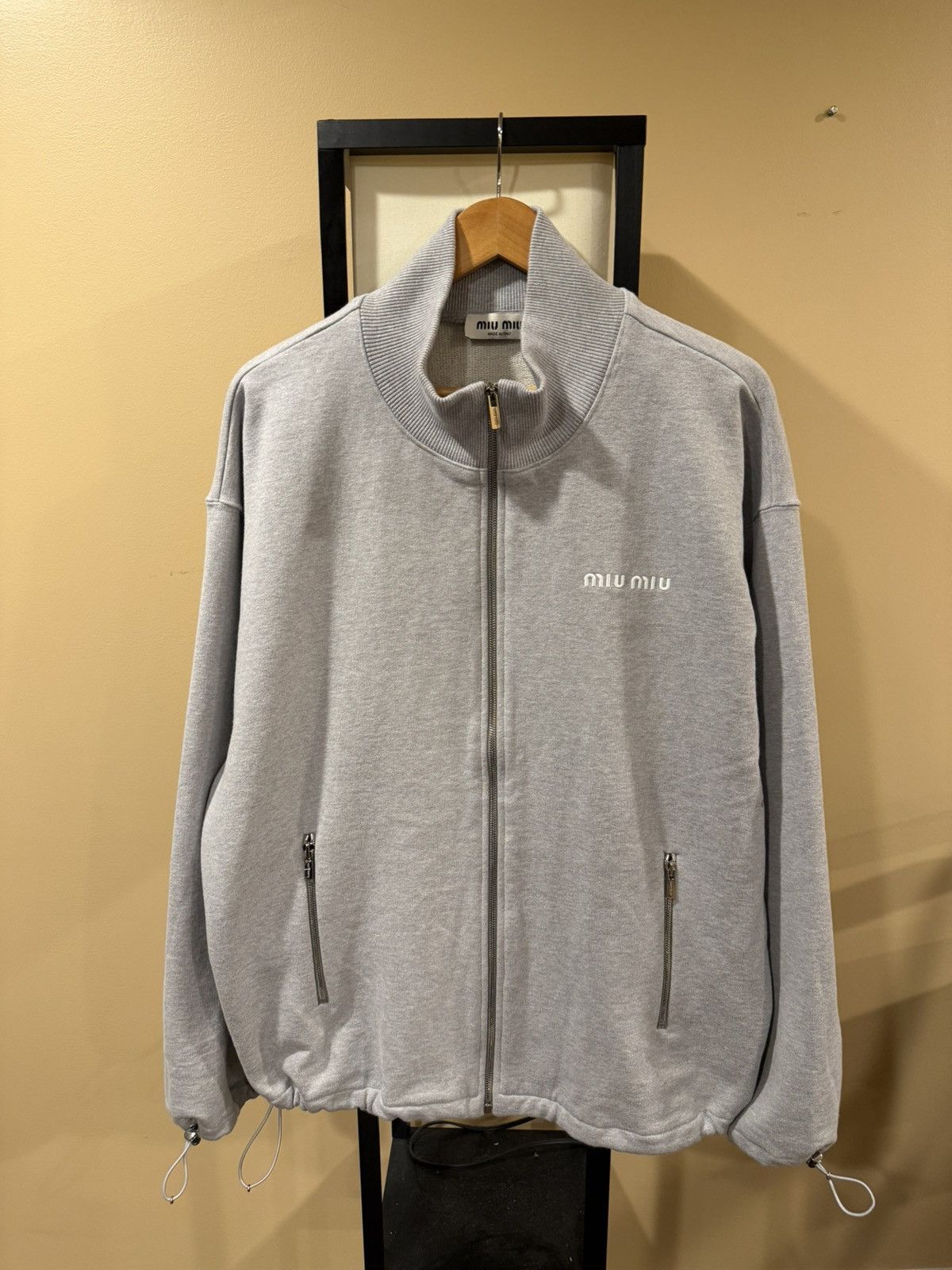 Miu Miu Miu Miu Oversized Cotton Fleece Gray Full Zipper Sweatshirt Size US M / EU 48-50 / 2 - 5 Thumbnail