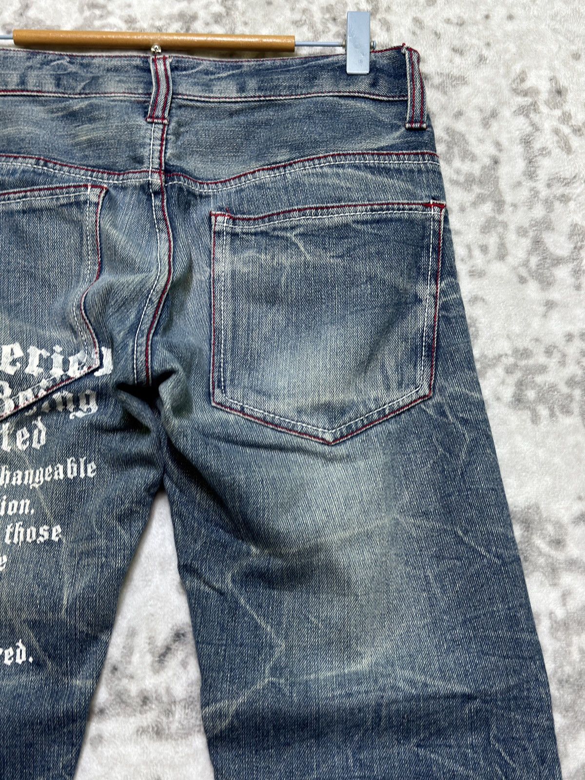 Hysteric Glamour Jack Serika Poem Print Denim Crack Wash Visual Kei Archive Size US 29 - 11 Thumbnail