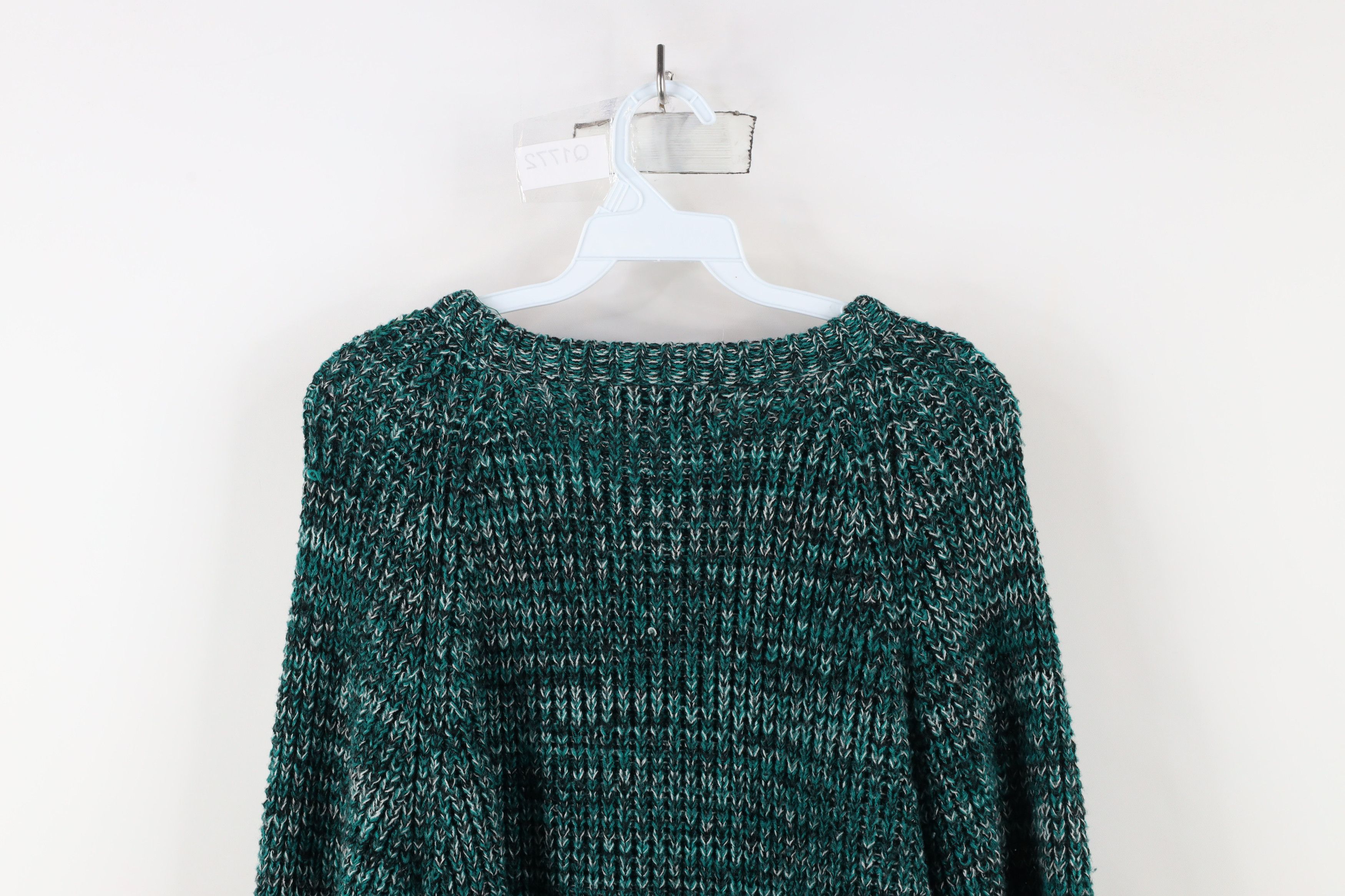 Vintage Vintage 90s Streetwear Ribbed Knit Sweater Heather Green Size US XL / EU 56 / 4 - 10 Thumbnail