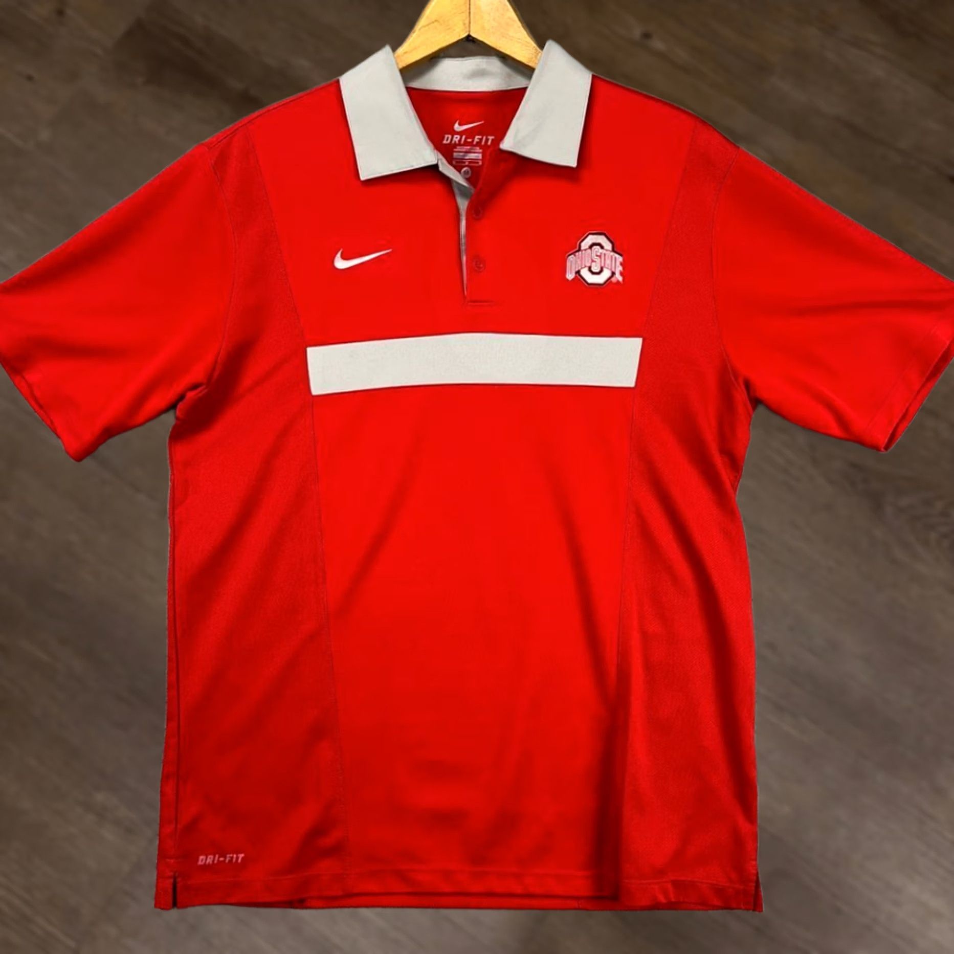 Nike Nike Shirt Mens M Red Ohio State Buckeyes Polo Dri Fit Grey Athletic Rugby Size US M / EU 48-50 / 2 - 1 Thumbnail