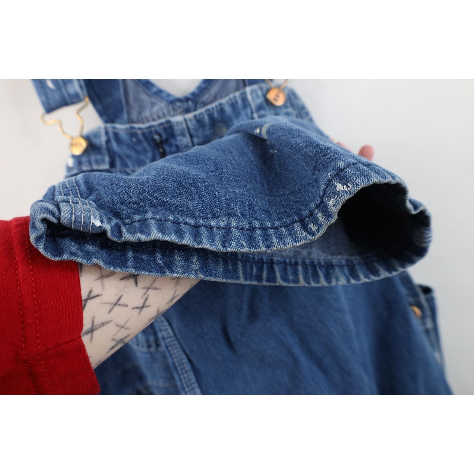 Vintage Vintage 90s Streetwear Thrashed Wide Leg Denim Overalls Size US 42 / EU 58 - 13 Thumbnail