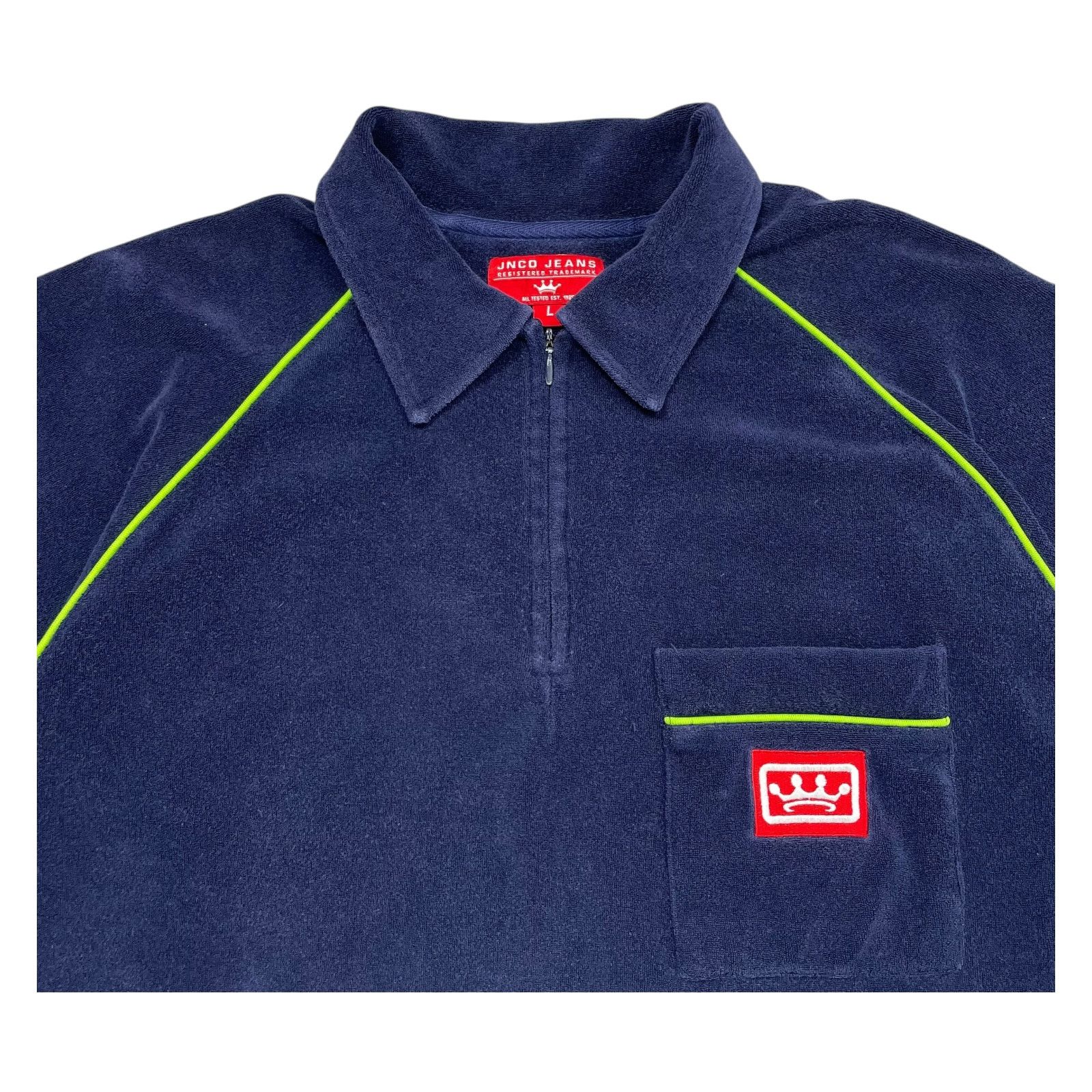 JNCO VTG 00s Y2K JNCO JEANS VELOUR HALF ZIP POLO SHIRT SIZE L Size US L / EU 52-54 / 3 - 2 Thumbnail