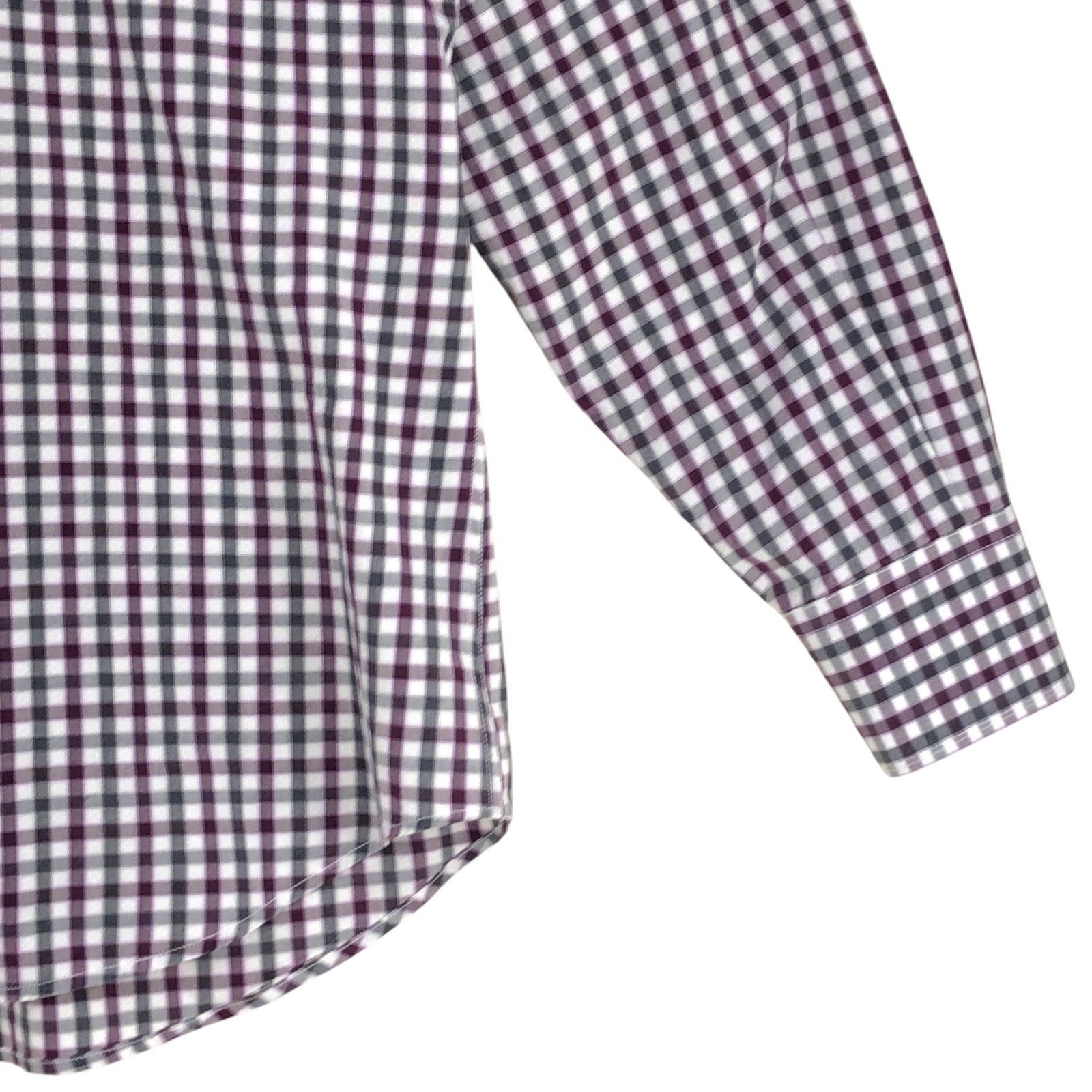 Canali Canali Size L Shirt Casual Button Down Check Purple Gray Size US L / EU 52-54 / 3 - 5 Thumbnail