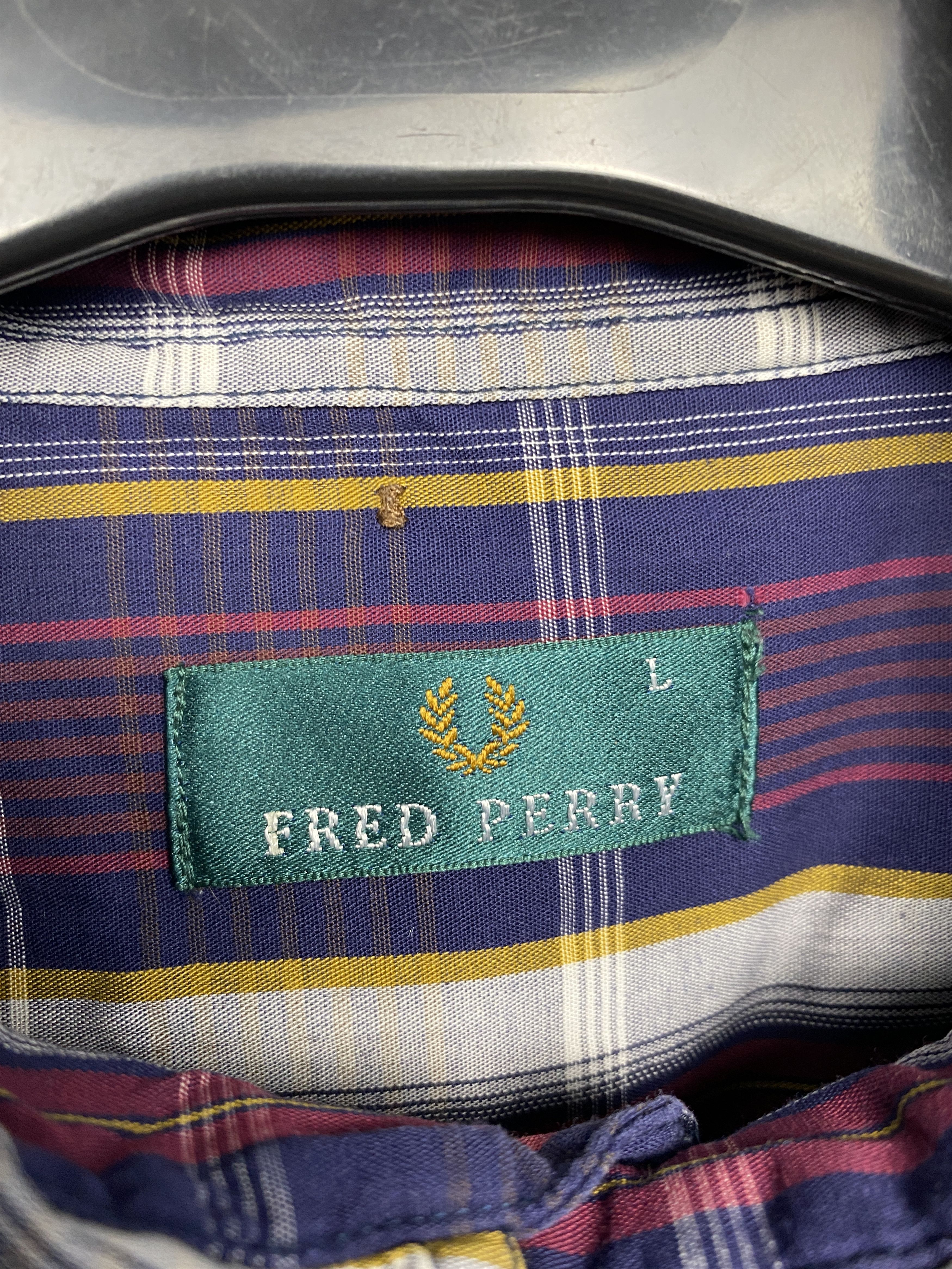 Fred Perry Fred Perry 90s Vintage Mens Long Sleeve Plaid Shirt Size US L / EU 52-54 / 3 - 4 Thumbnail