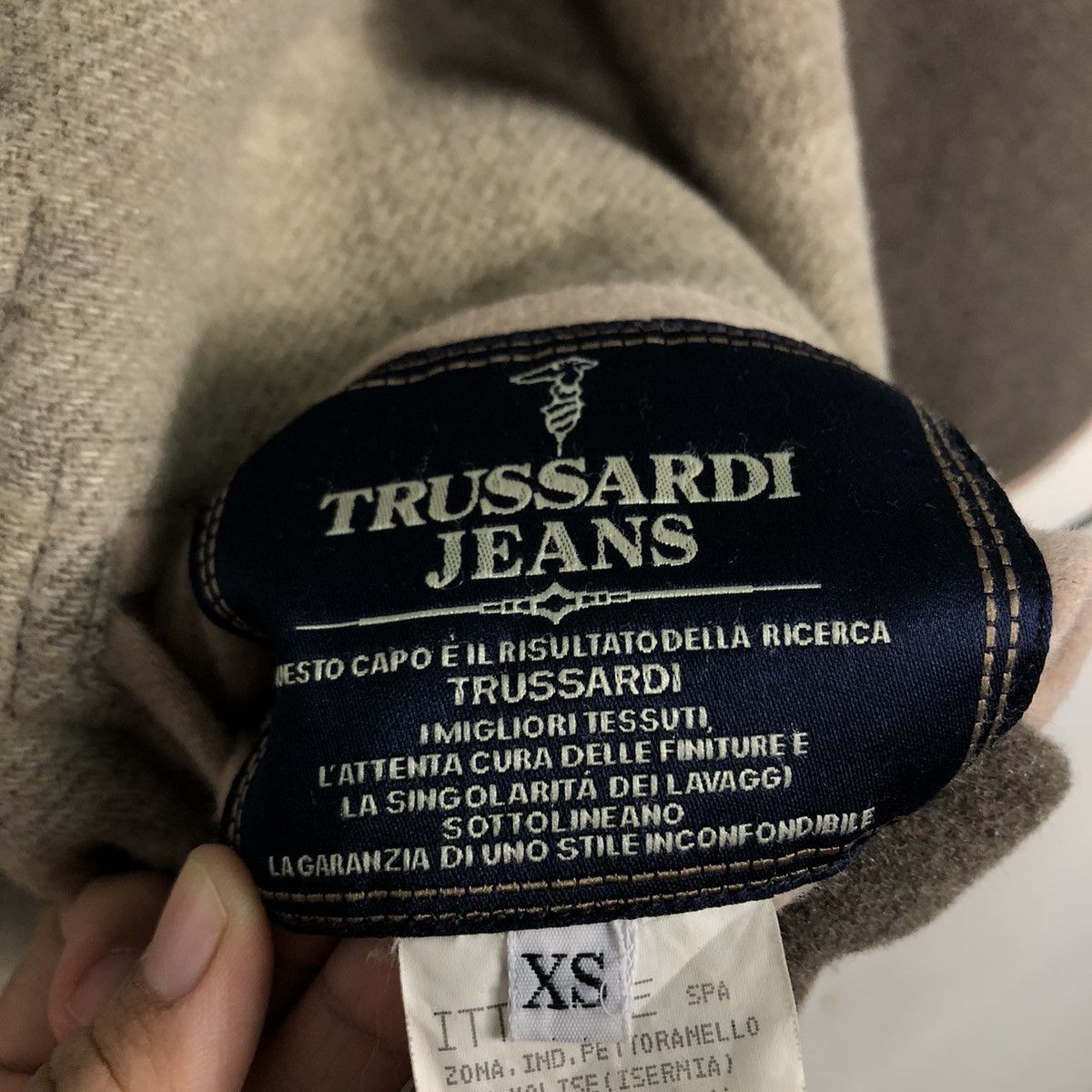 Vintage 📌Vintage Wool Chore Jacket Reversible Trussardi Jeans Size US XS / EU 42 / 0 - 20 Thumbnail
