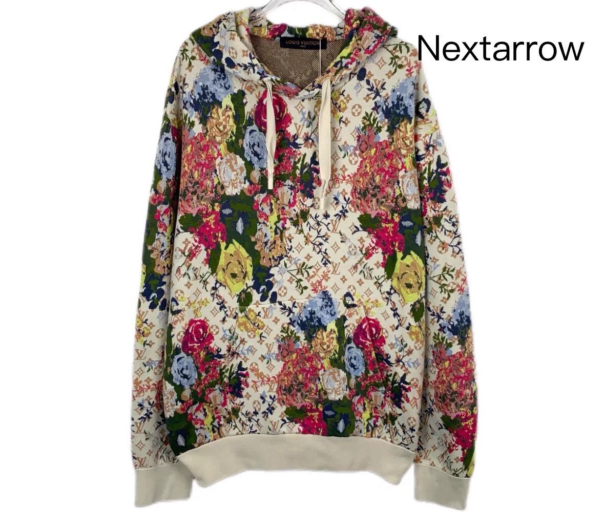 Louis Vuitton LV 22 color blocked logo cotton print hoodie