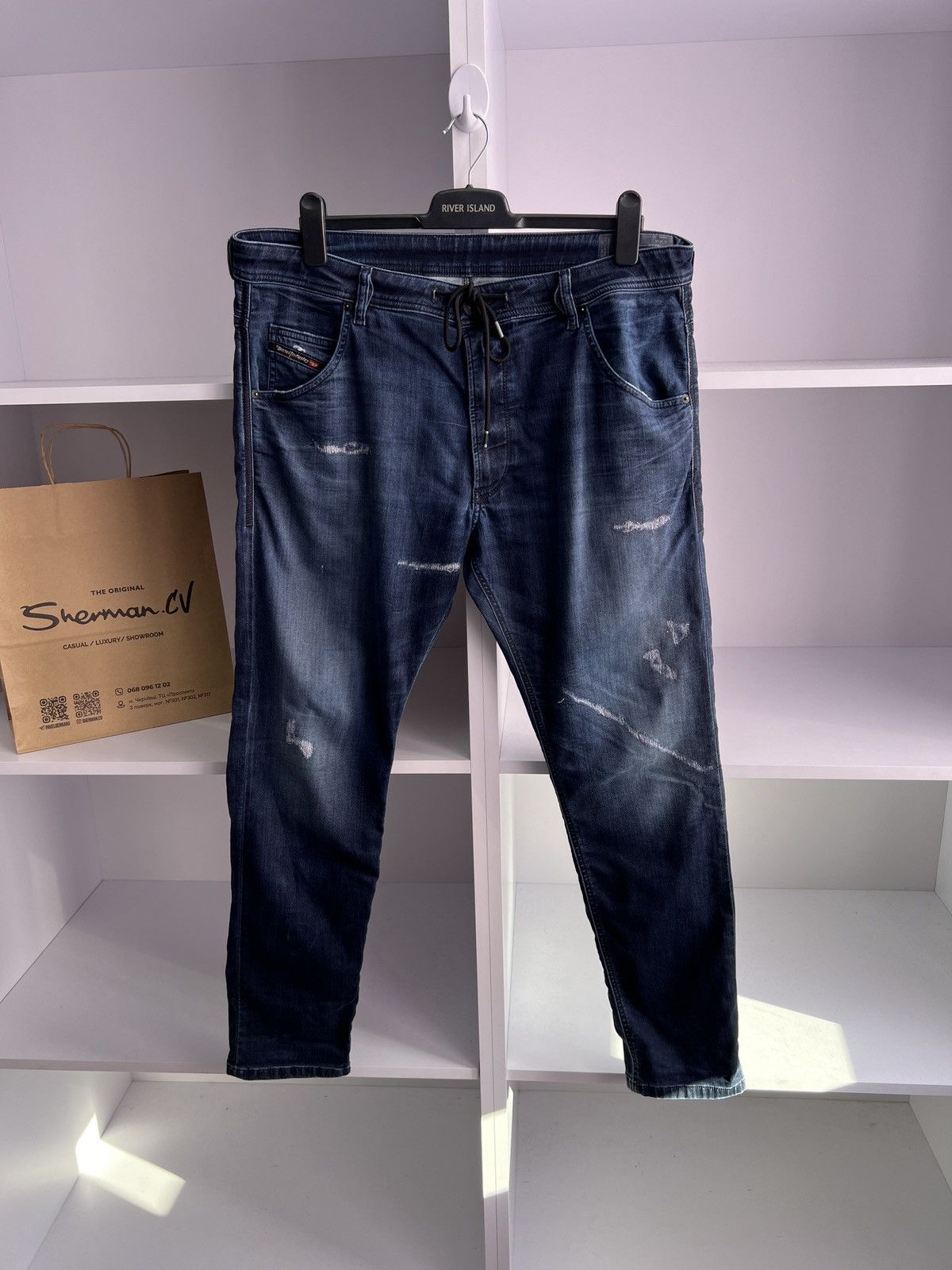 Diesel × Vintage Vintage Diesel Krooley CB-Ne Blue Denim Jeans Size US 34 / EU 50 - 2 Thumbnail