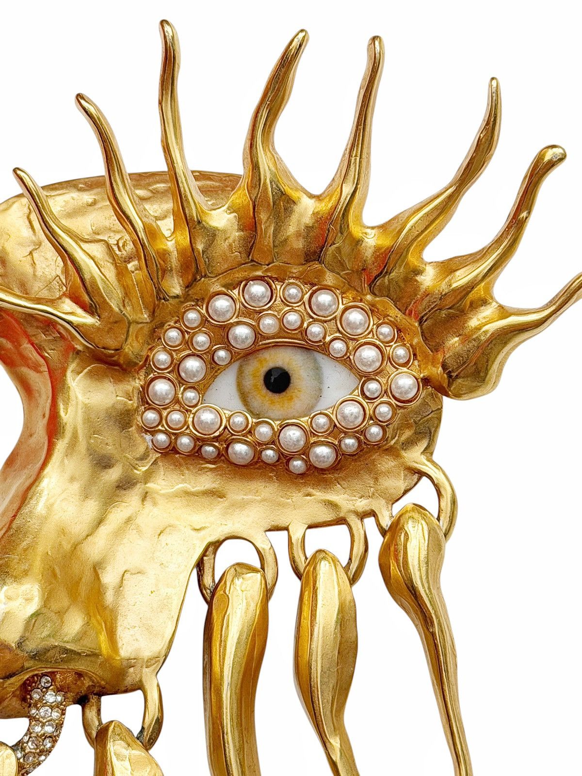 Other Schiaparelli Gold Gilded Eye Visage Pin Brooch Size ONE SIZE - 3 Thumbnail