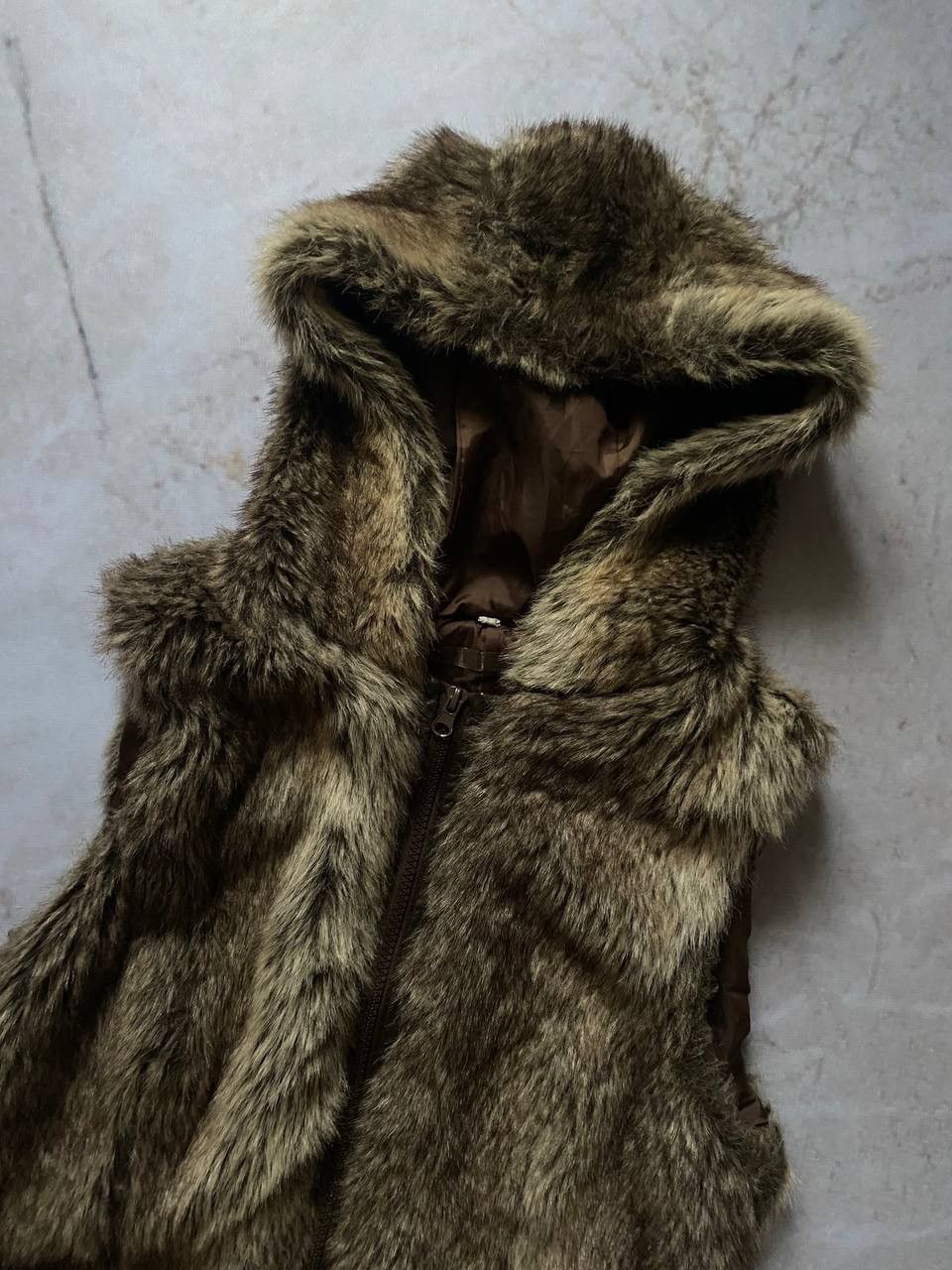 Beauty Beast × Vintage Vintage Avant Garde Faux Fur Vest Hooded Y2K Japanese style Size M / US 6-8 / IT 42-44 - 3 Thumbnail