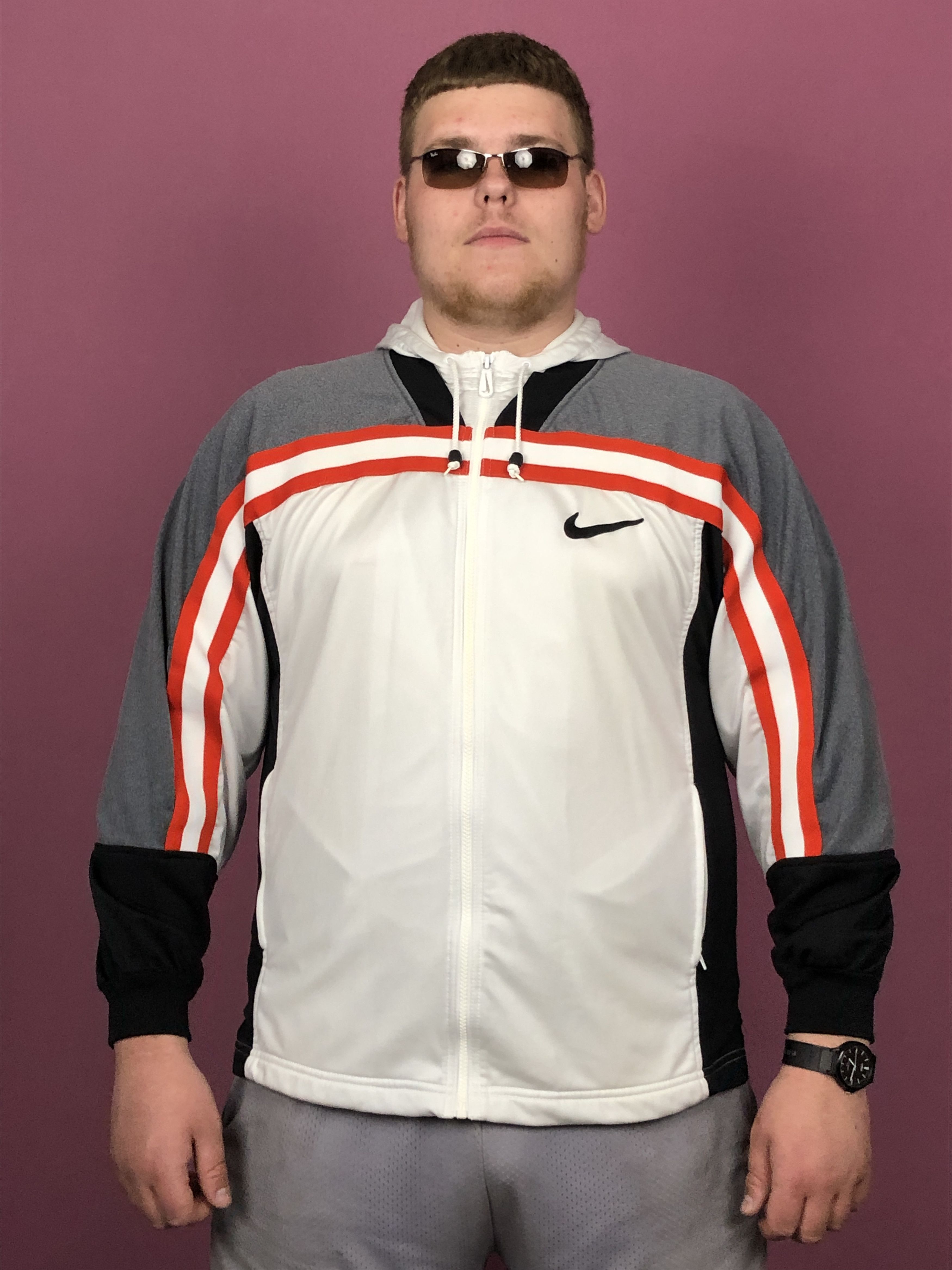 Nike × Vintage 90s Nike Vintage Men's Track Jacket - L Big Swoosh Size US L / EU 52-54 / 3 - 1 Thumbnail