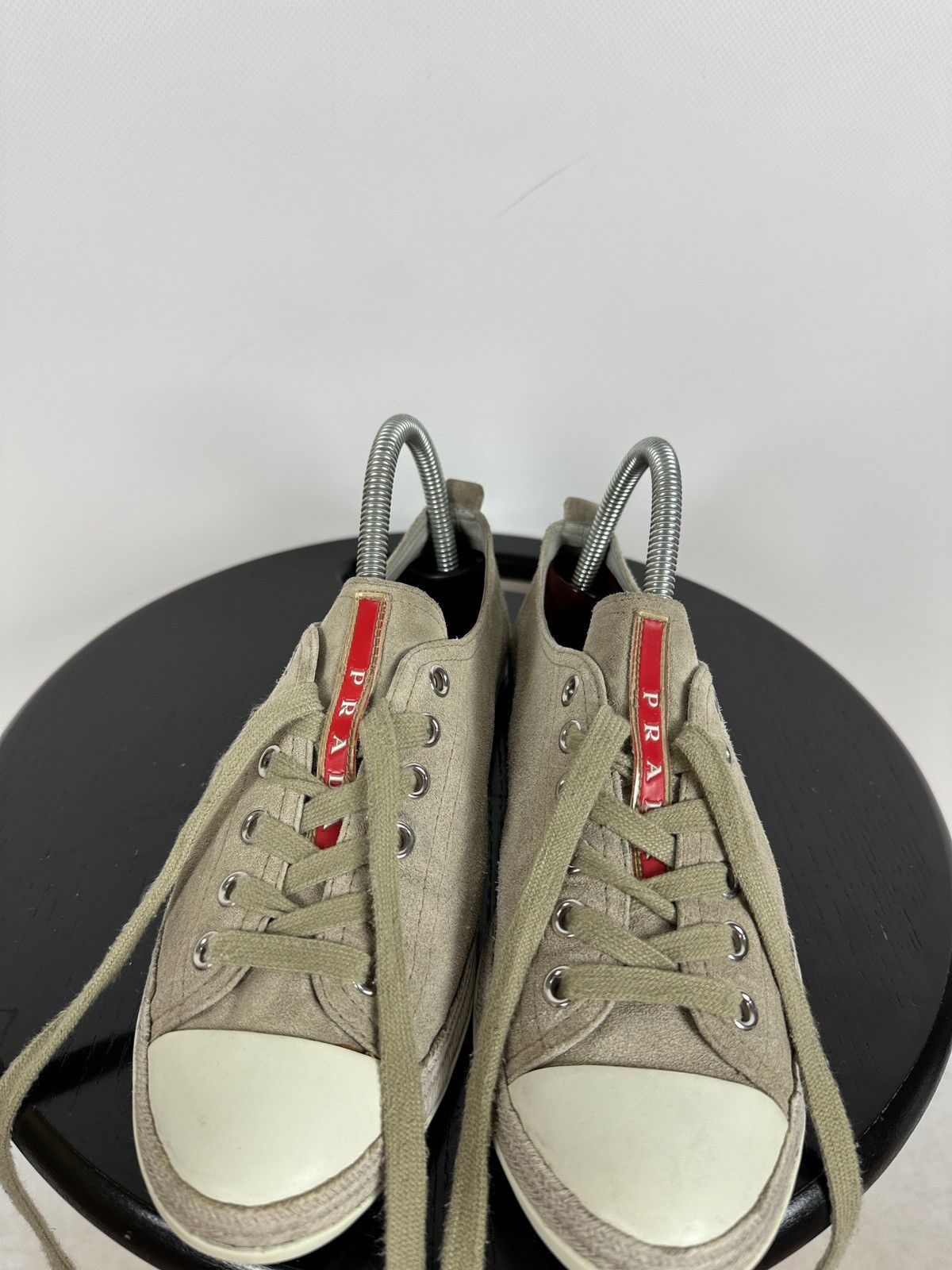 Prada Prada Suede Low Tops Red Tab Linea Rossa Trainers Sneakers Size US 8.5 / IT 38.5 - 13 Thumbnail