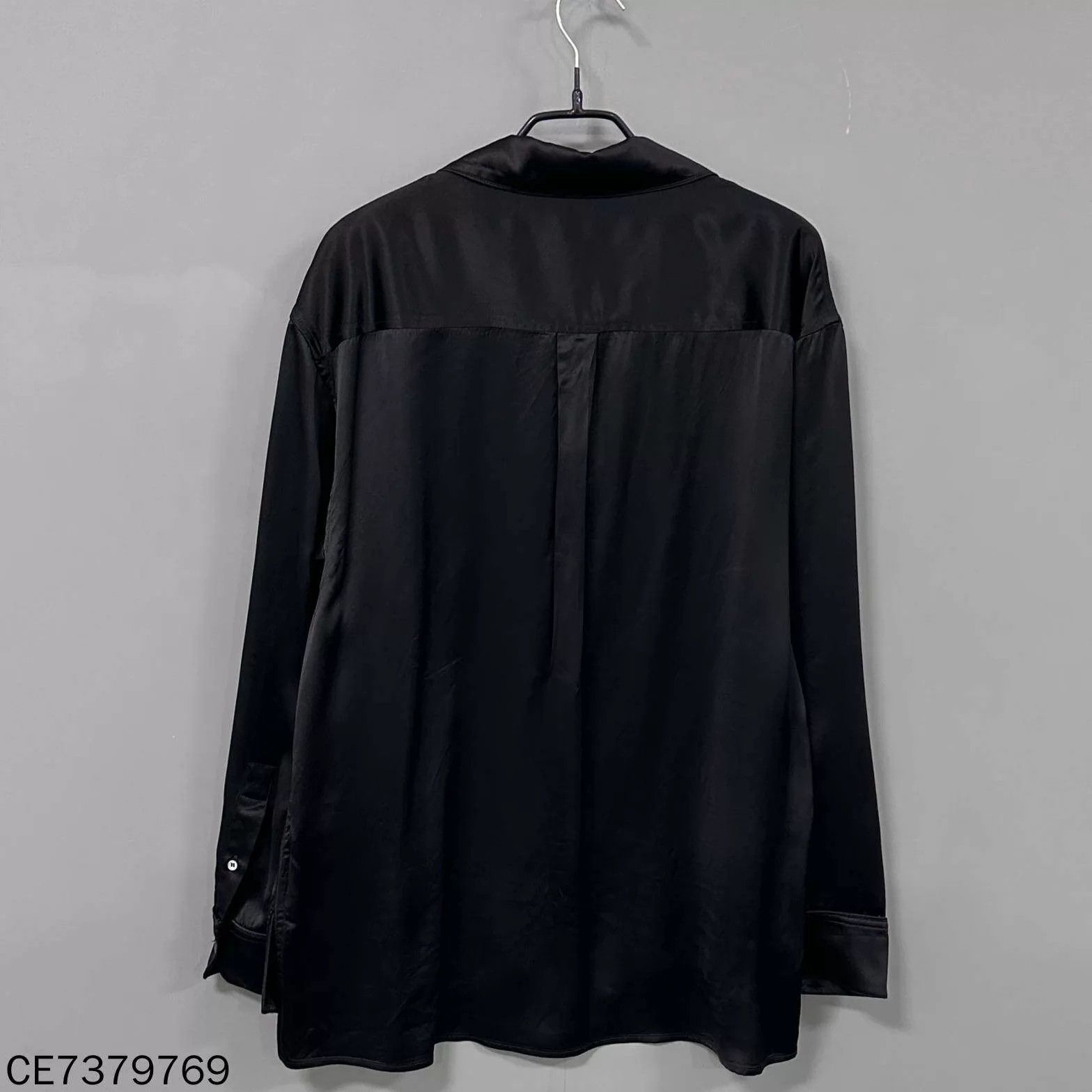 Loewe LOEWE Black Satin Embroidered Logo Shirt Size XS / US 0-2 / IT 36-38 - 3 Thumbnail