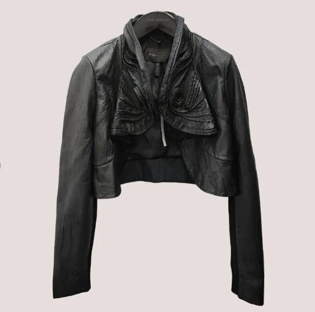 Bcbgmaxazria BCBG Max Azria Cropped Leather Jacket –FASHIONELLA Size S / US 4 / IT 40 - 1 Thumbnail